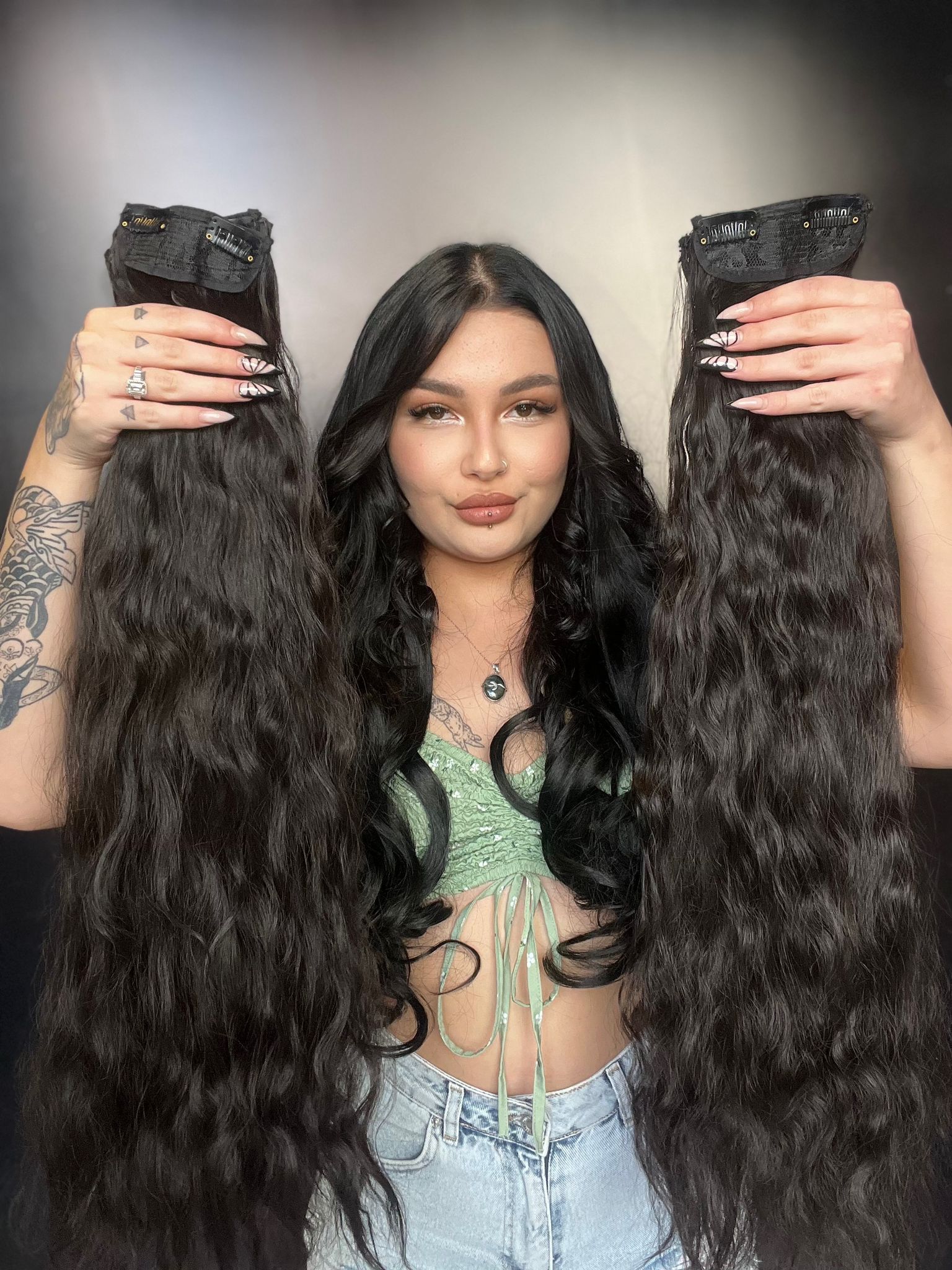 Afro  Dalgalı 8 Parça Çıt Çıt - Kahverengi