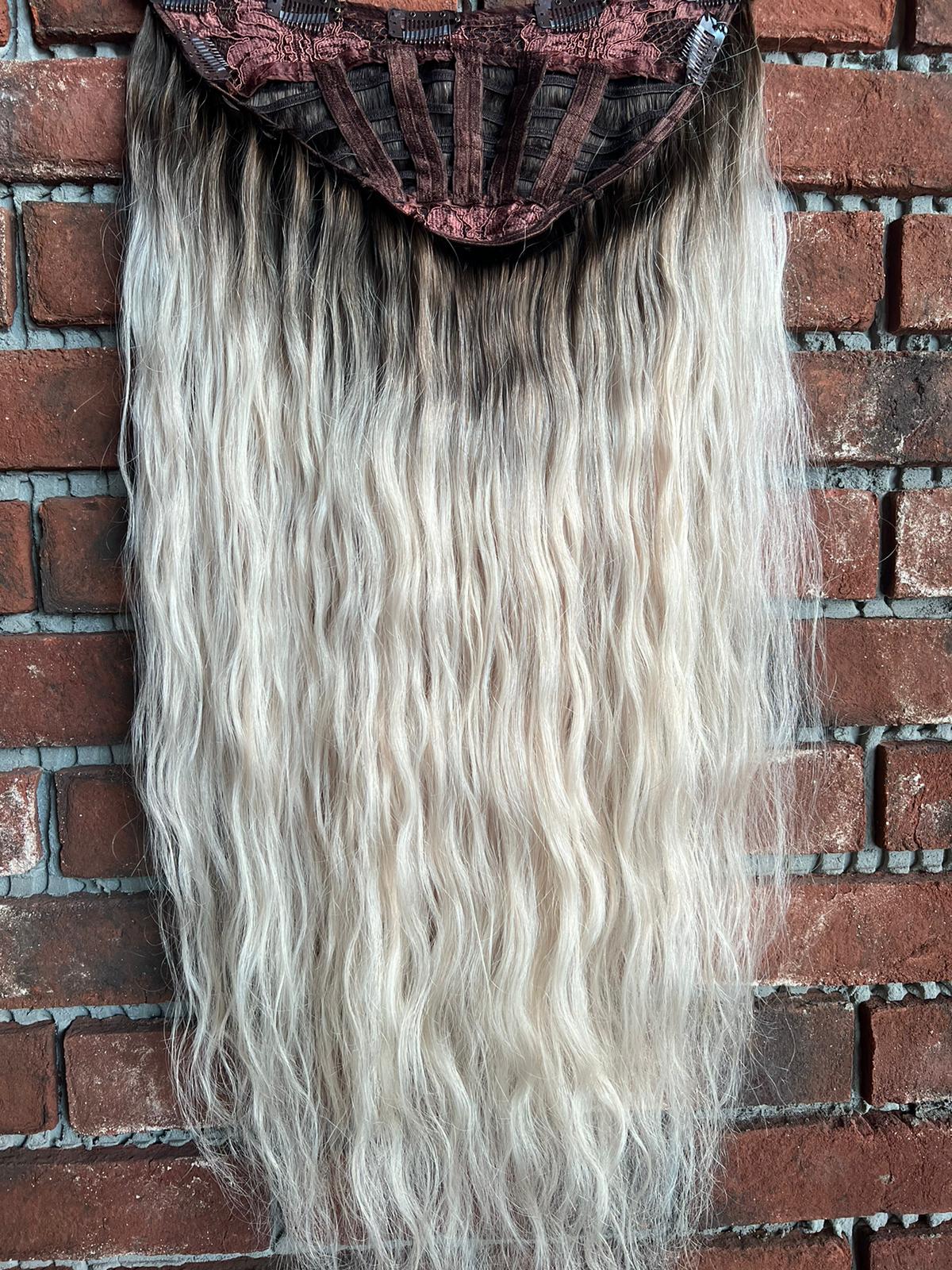 U Part Peruk yarımay çıtçıt Gerçek Saç