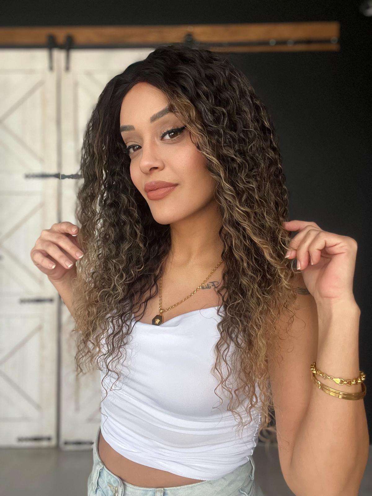 Yıka Çık orjinal su dalgası Tül peruk Işıltılı renk