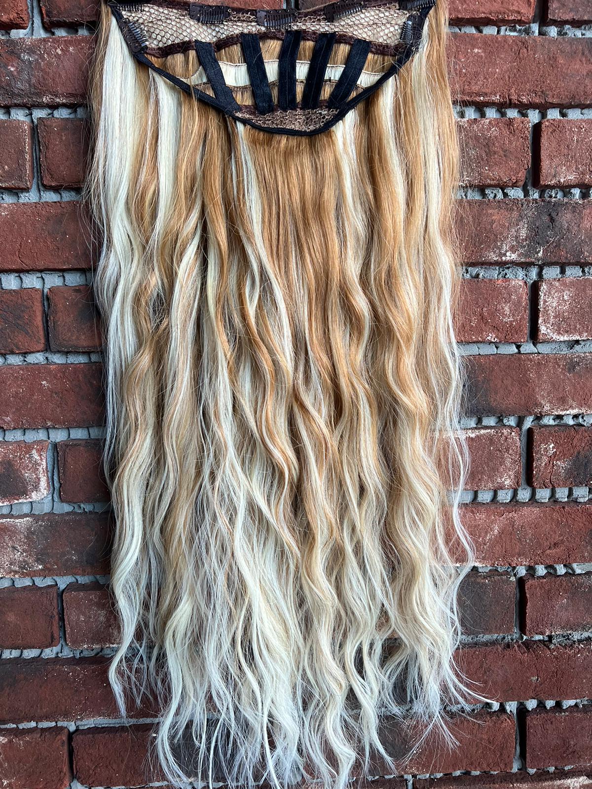 U Part Peruk yarımay çıtçıt Gerçek Saç