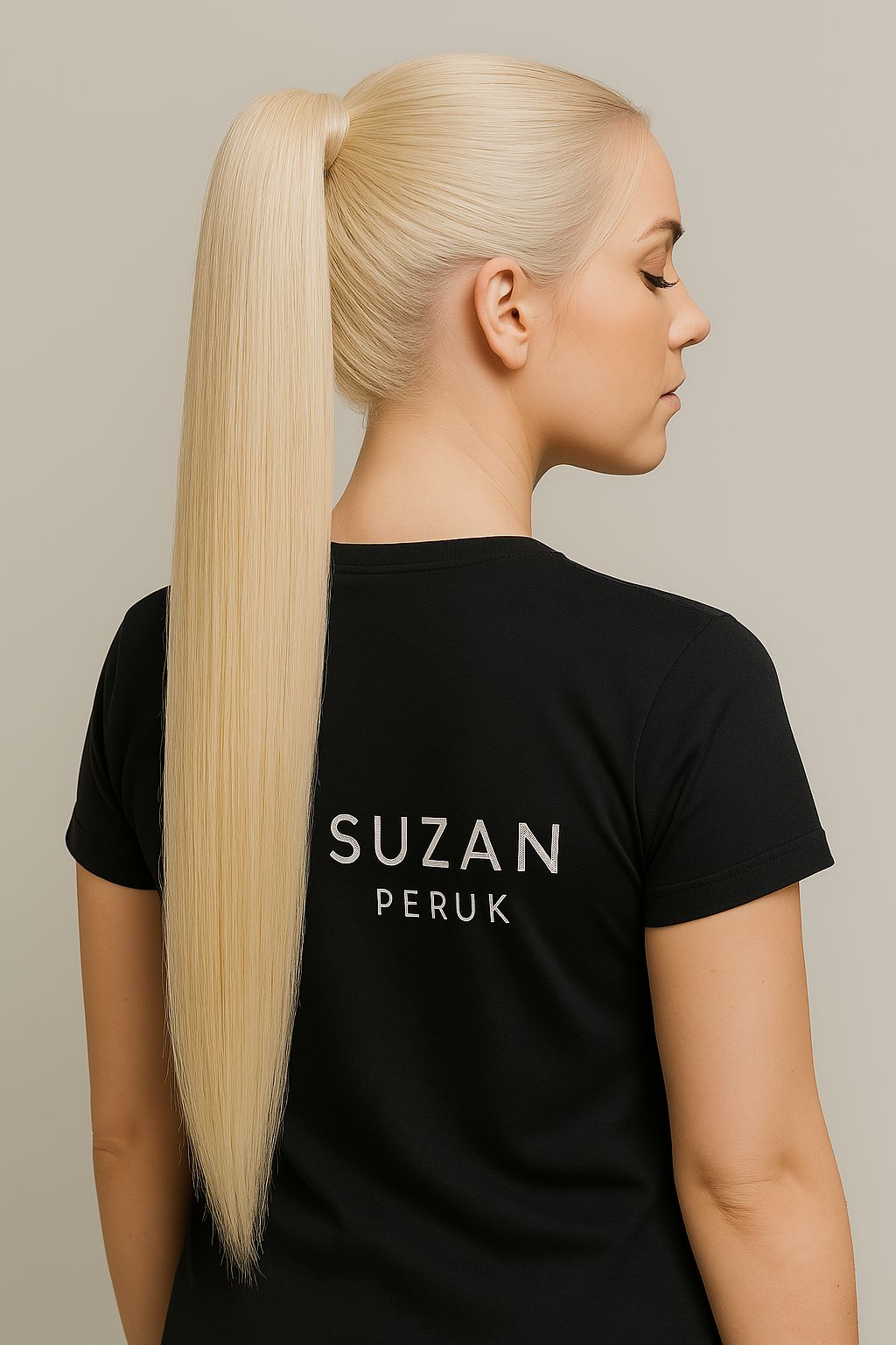 Gerçek saç Bağcıklı cırtlı boyanabilir fönlenebilir At kuyruğu Renk seçenekli