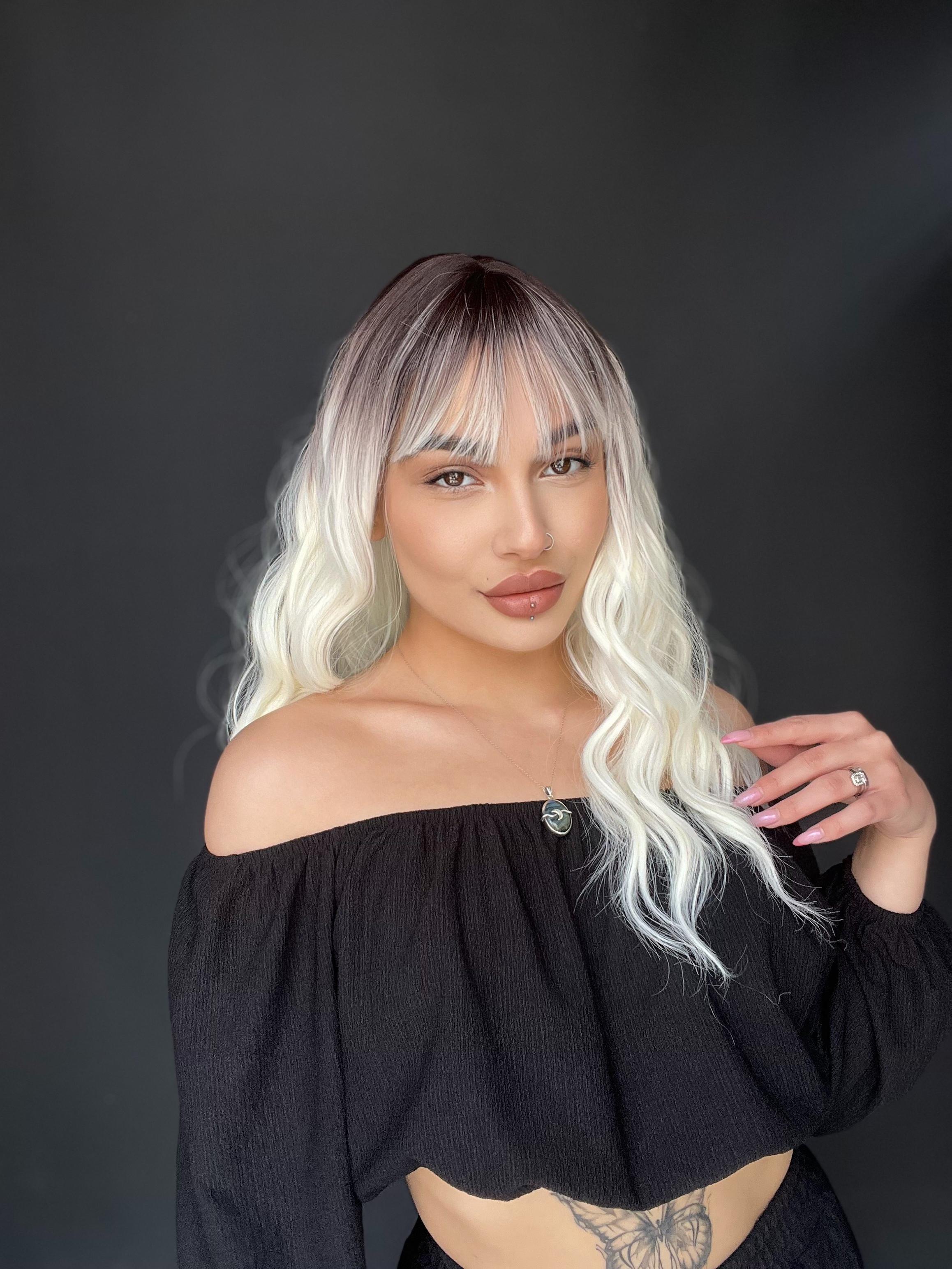 Okyanus Dalgası Perçemli Medikal Peruk perçemli fiber Açık ombreli