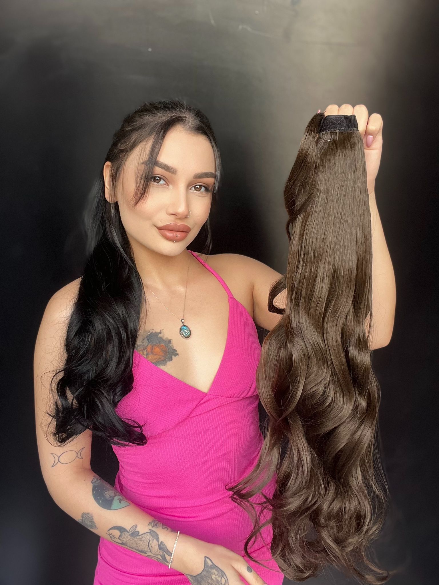 Cırcırtlı Bağcıklı At Kuyruğu Tak çık Koyu kumral