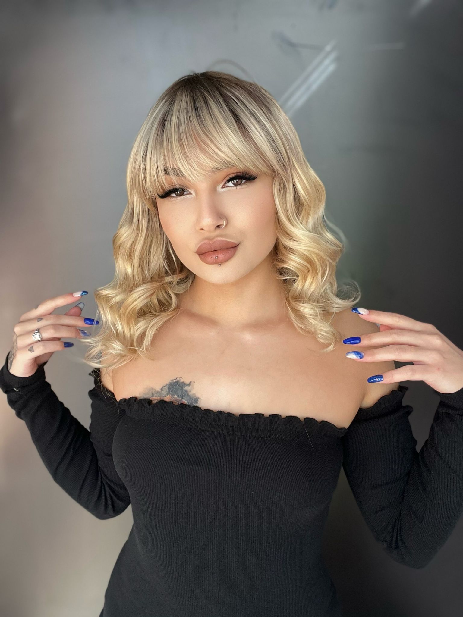 Platin Ombreli Gerçek Saç Peruk 13