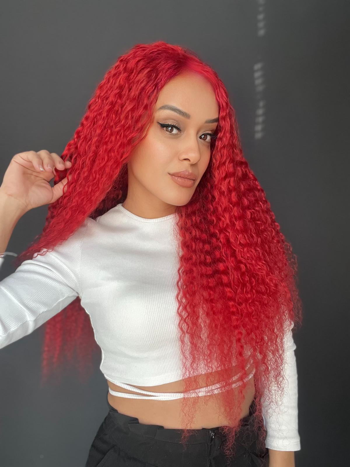 Yıka Çık Orjinal Kendi dalgalı Tül peruk