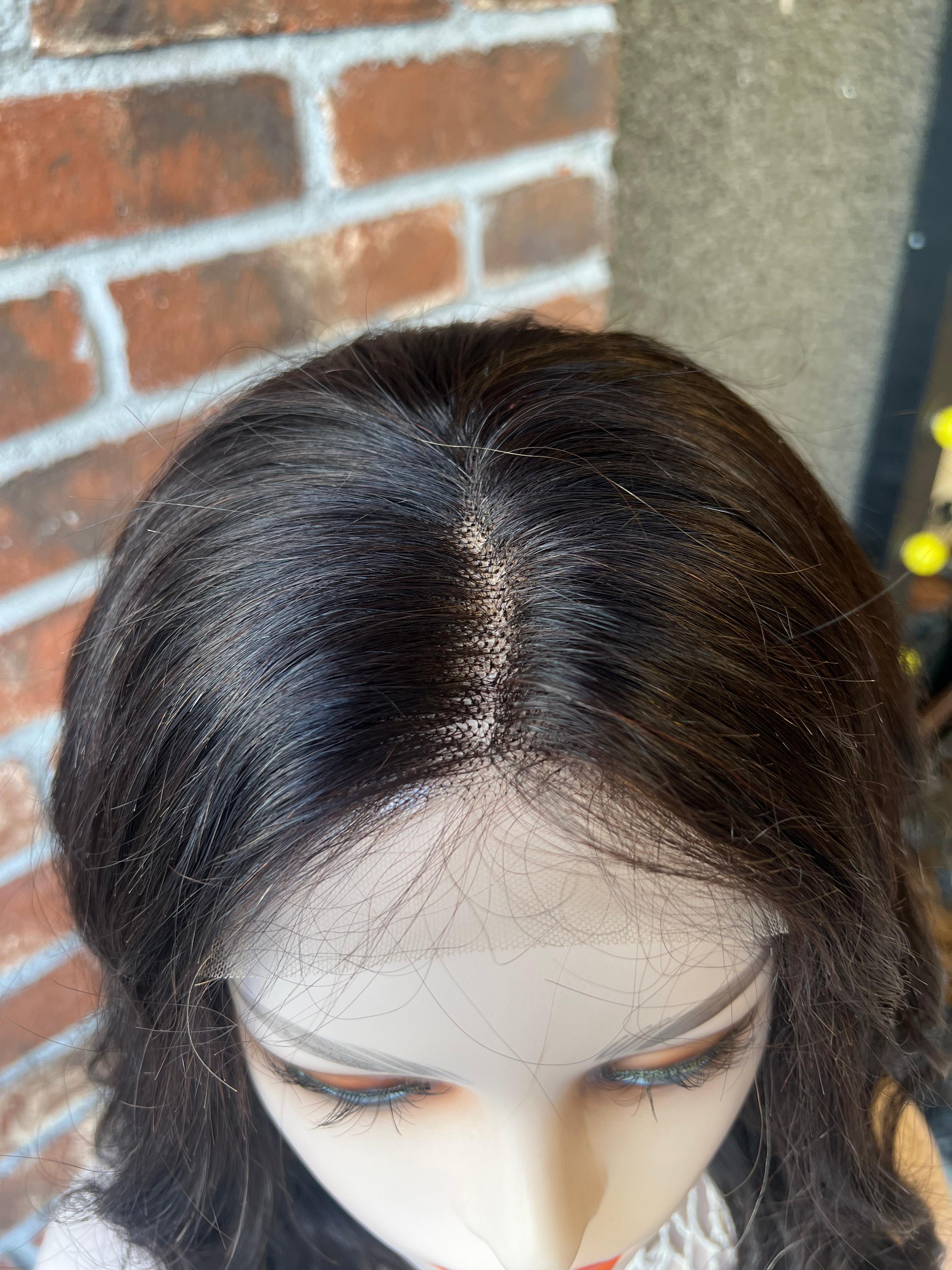 40 cm %100 Doğal Gerçek saç Tül Peruk Orjinal insan saçı