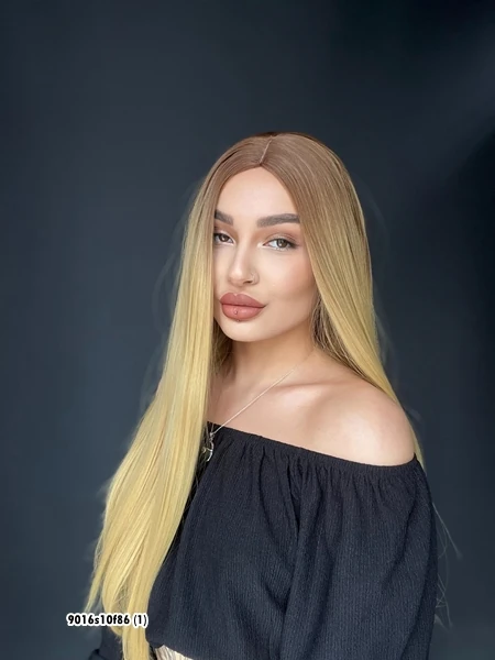 Düz uzun Perçemsiz Cilt görünümlü  Medikal  özel peruk 10f86