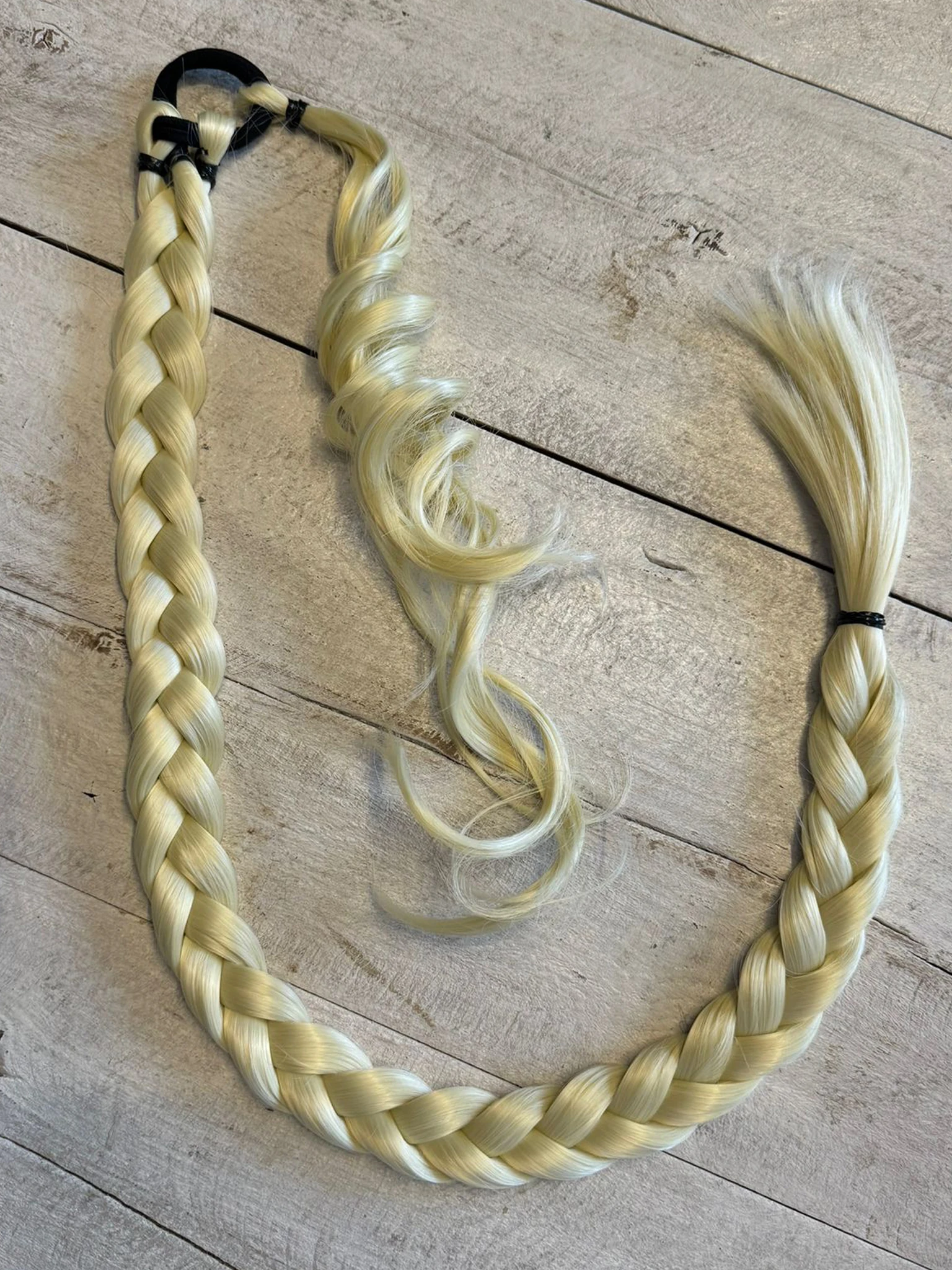 80cm Jumbo BOy Uzun Lastikli Örgü At kuyruğu saç