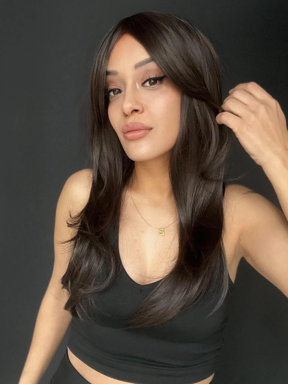 Katlı Kesimli Tepe cilt görünümlü Orta boy peruk