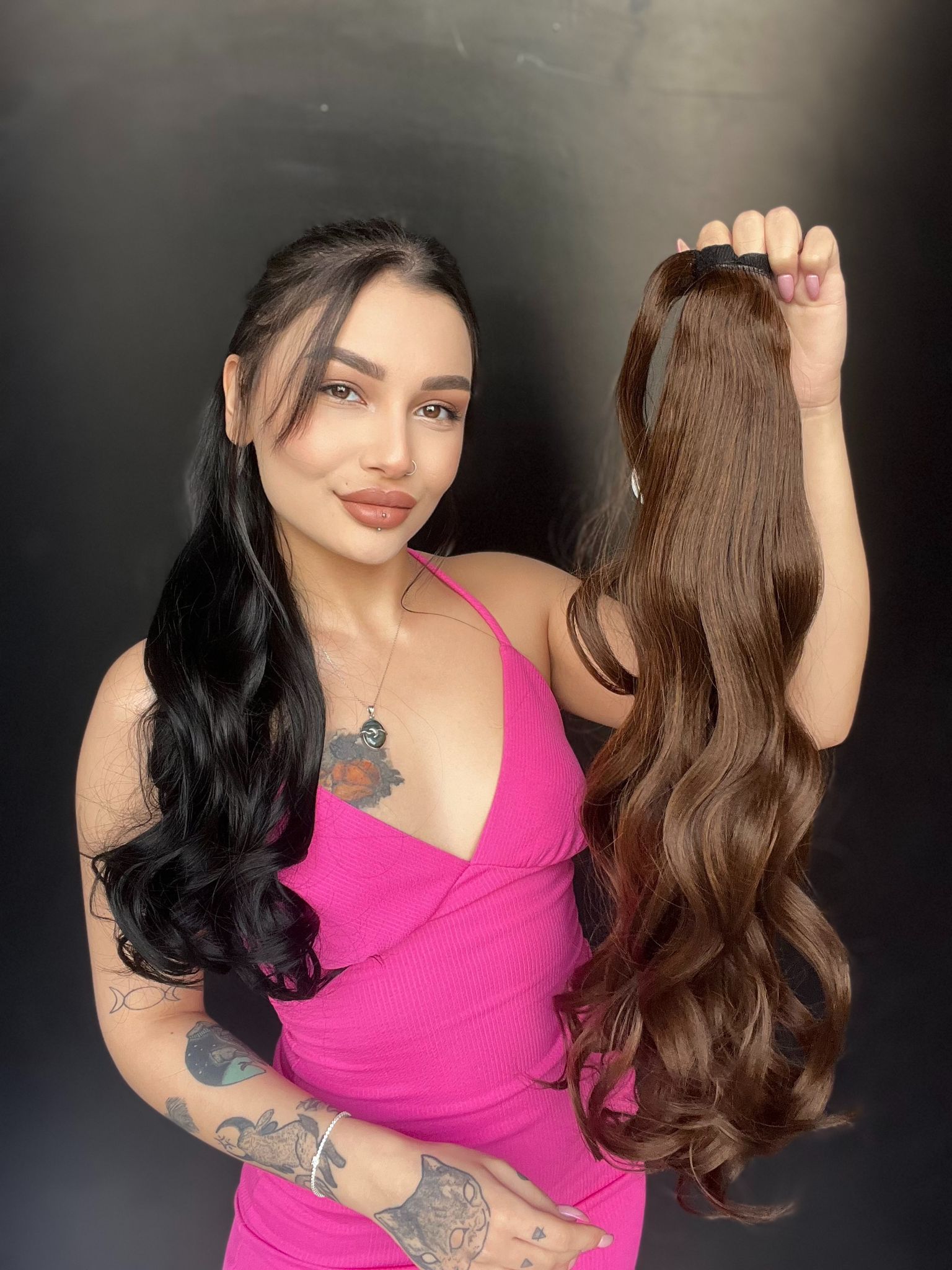 Cırcırtlı Bağcıklı At Kuyruğu Tak çık Kahverengi