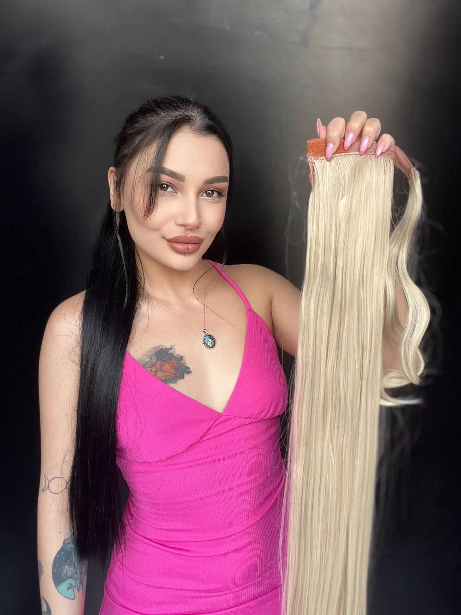 Cırtcırt Bağcıklı Tak çık Düz uzun at kuyruğu Soğuk sarı