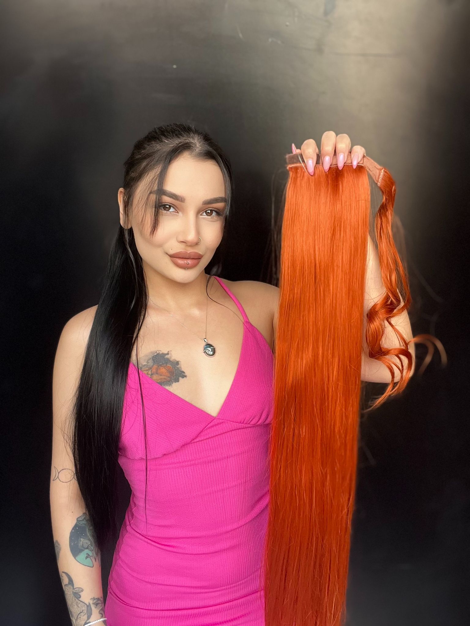 Cırtcırt Bağcıklı Tak çık Düz uzun at kuyruğu Bakır