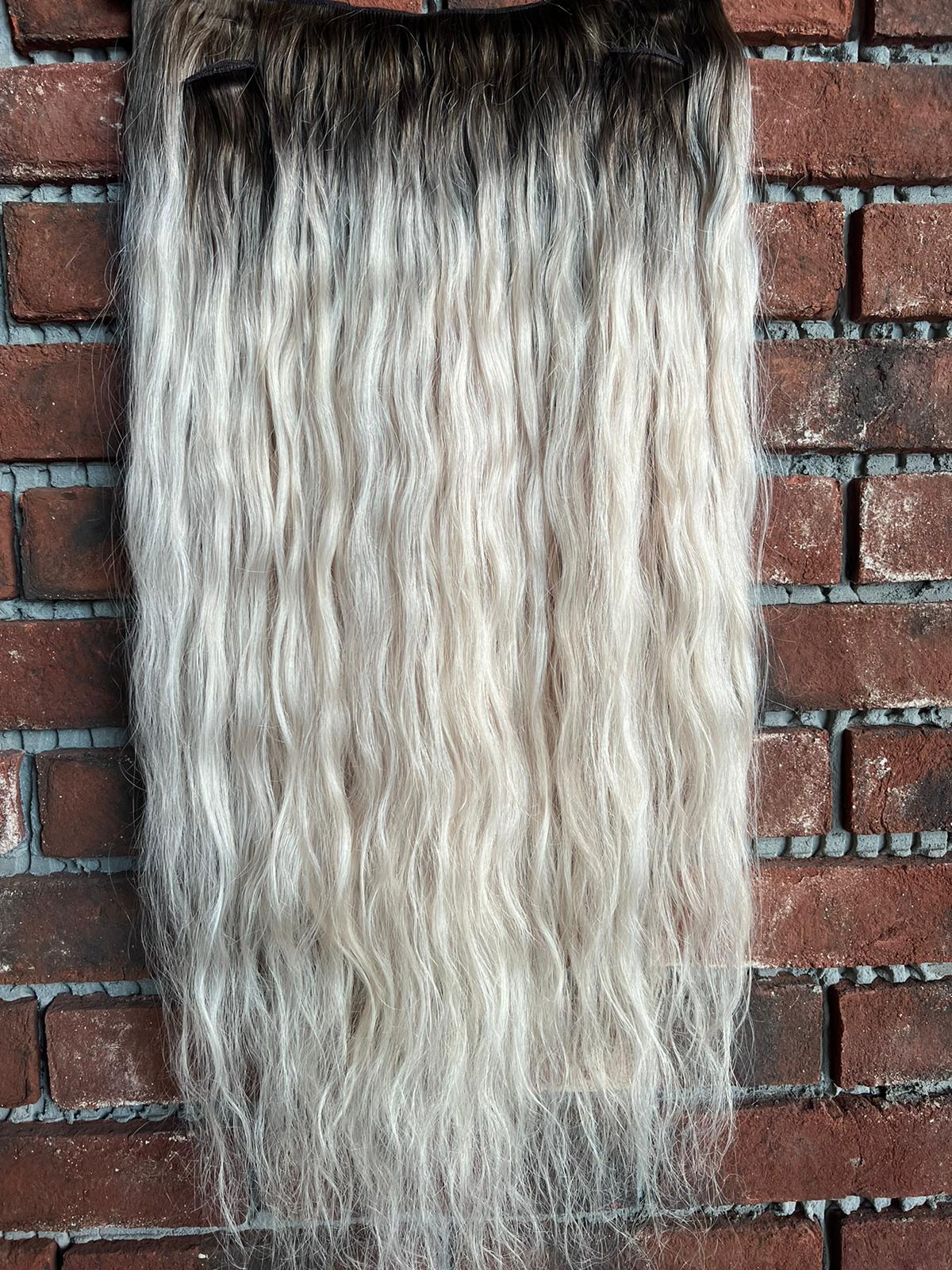 U Part Peruk yarımay çıtçıt Gerçek Saç