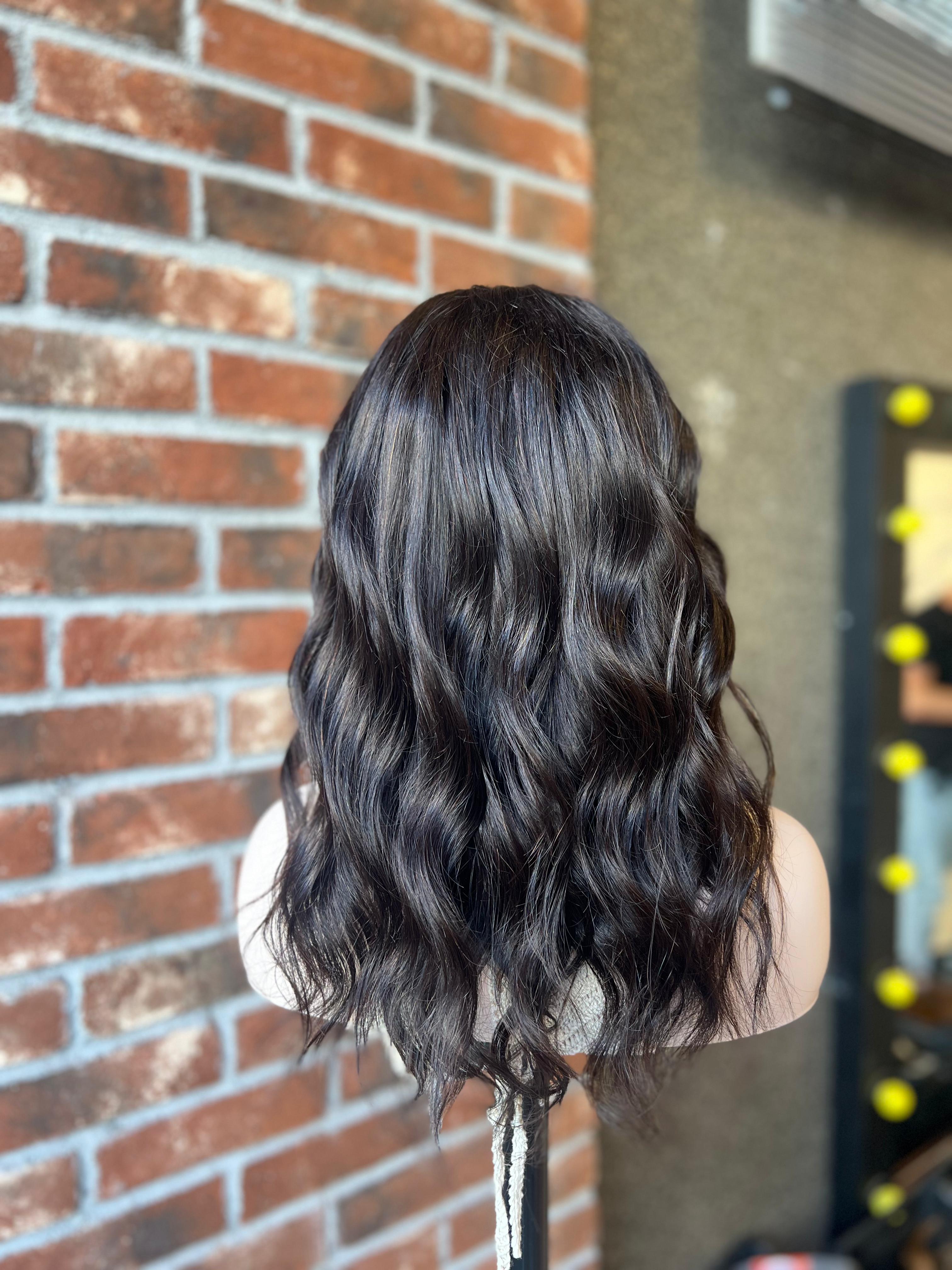 40 cm %100 Doğal Gerçek saç Tül Peruk Orjinal insan saçı