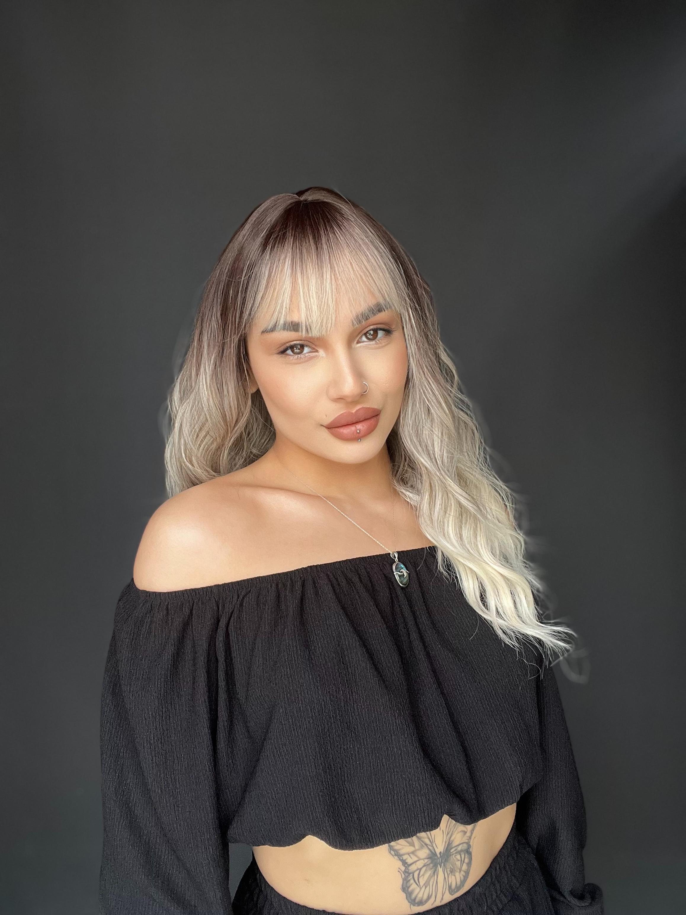 Okyanus Dalgası Perçemli Medikal Peruk perçemli fiber Rus Kumralı ombreli