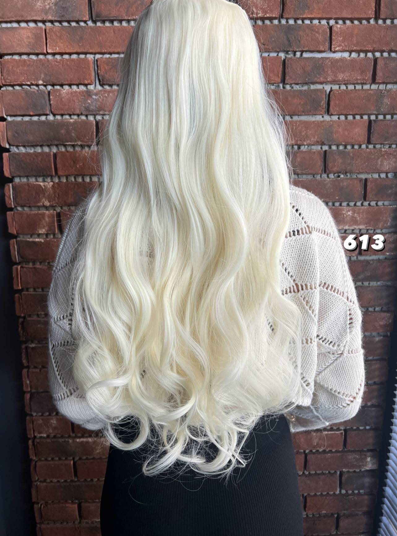 Fiber Sentetik Dalgalı Yarım Ay + 2 Yan Çıt Çıt -Platin