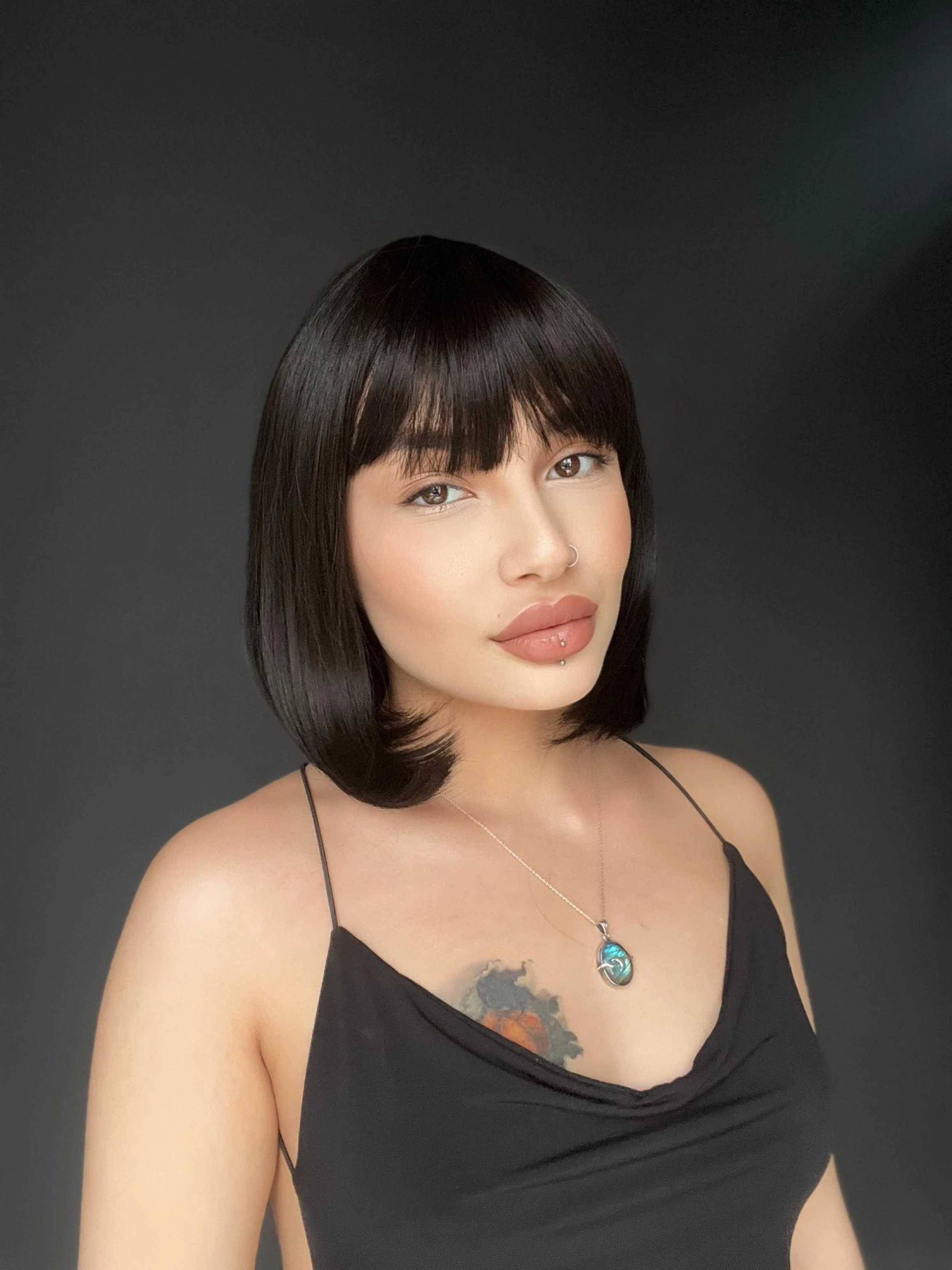 Kısa Küt Perçemli Bob Pedikal Peruk Kanser Kemoterapi uygundur Kestane