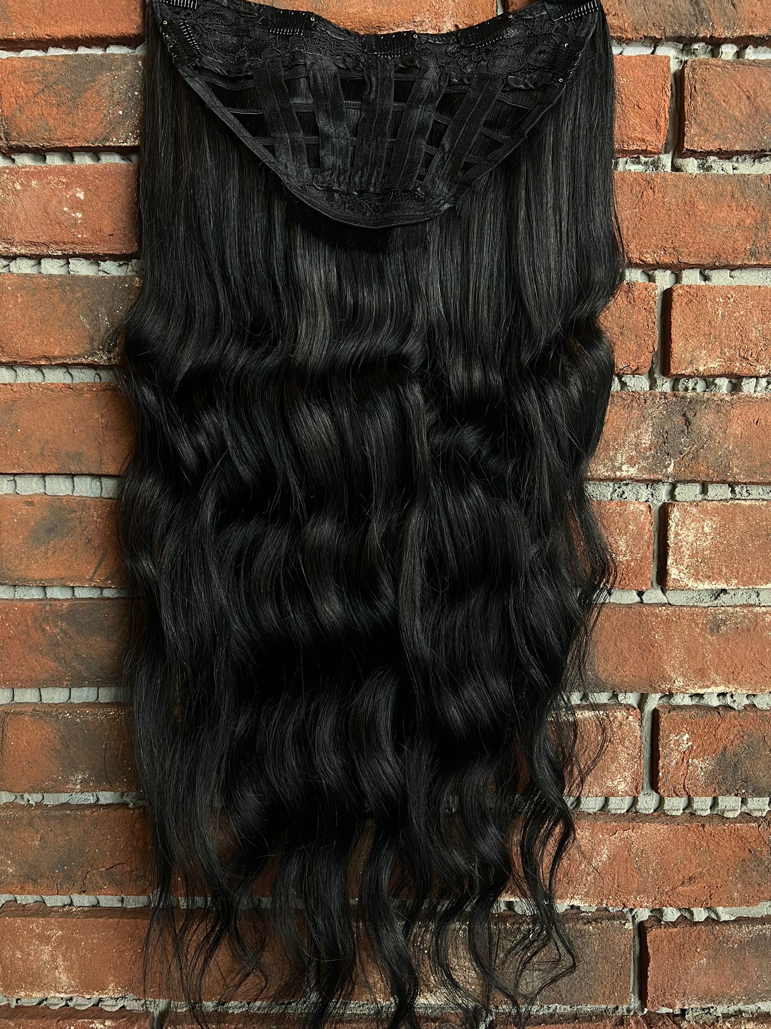 U Part Peruk yarımay çıtçıt Gerçek Saç