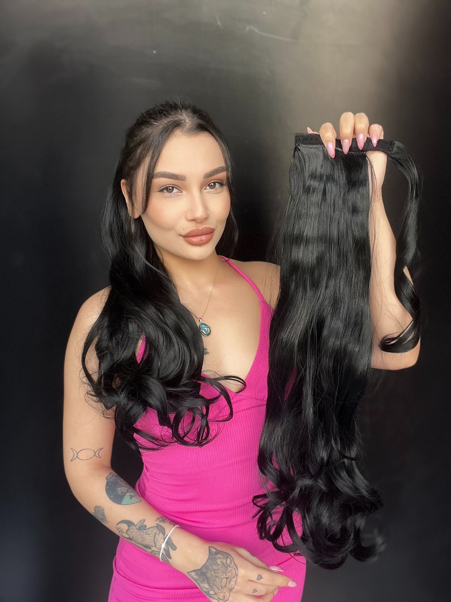 Cırcırtlı Bağcıklı At Kuyruğu Tak çık Siyah