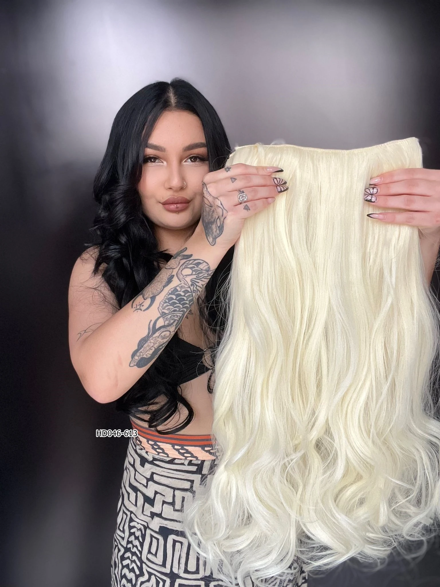 Dalgalı Yarım Ay + 2 Yan Çıt Çıt - Platin