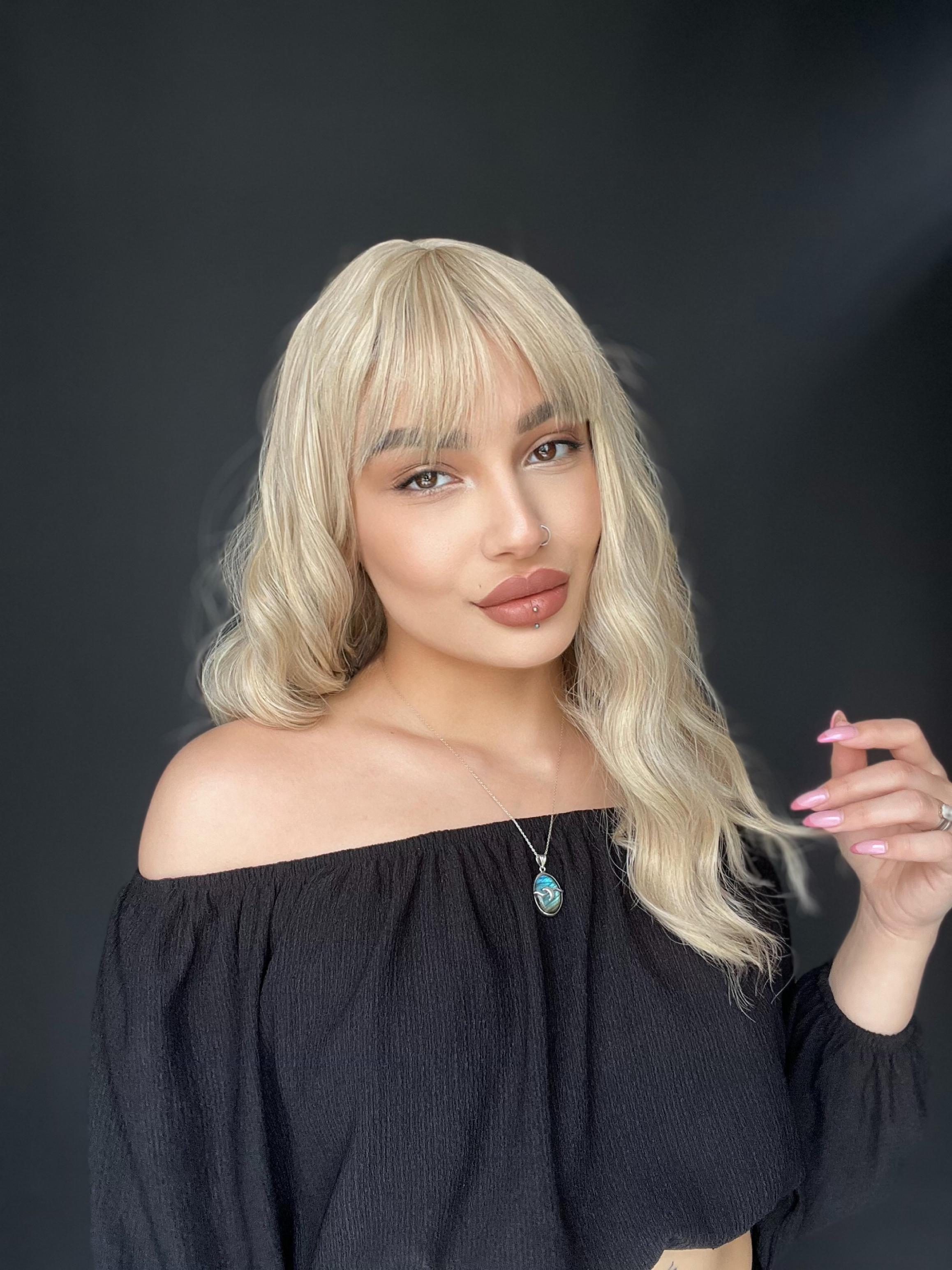 Okyanus Dalgası Perçemli Medikal Peruk perçemli fiber Küllü Sarı