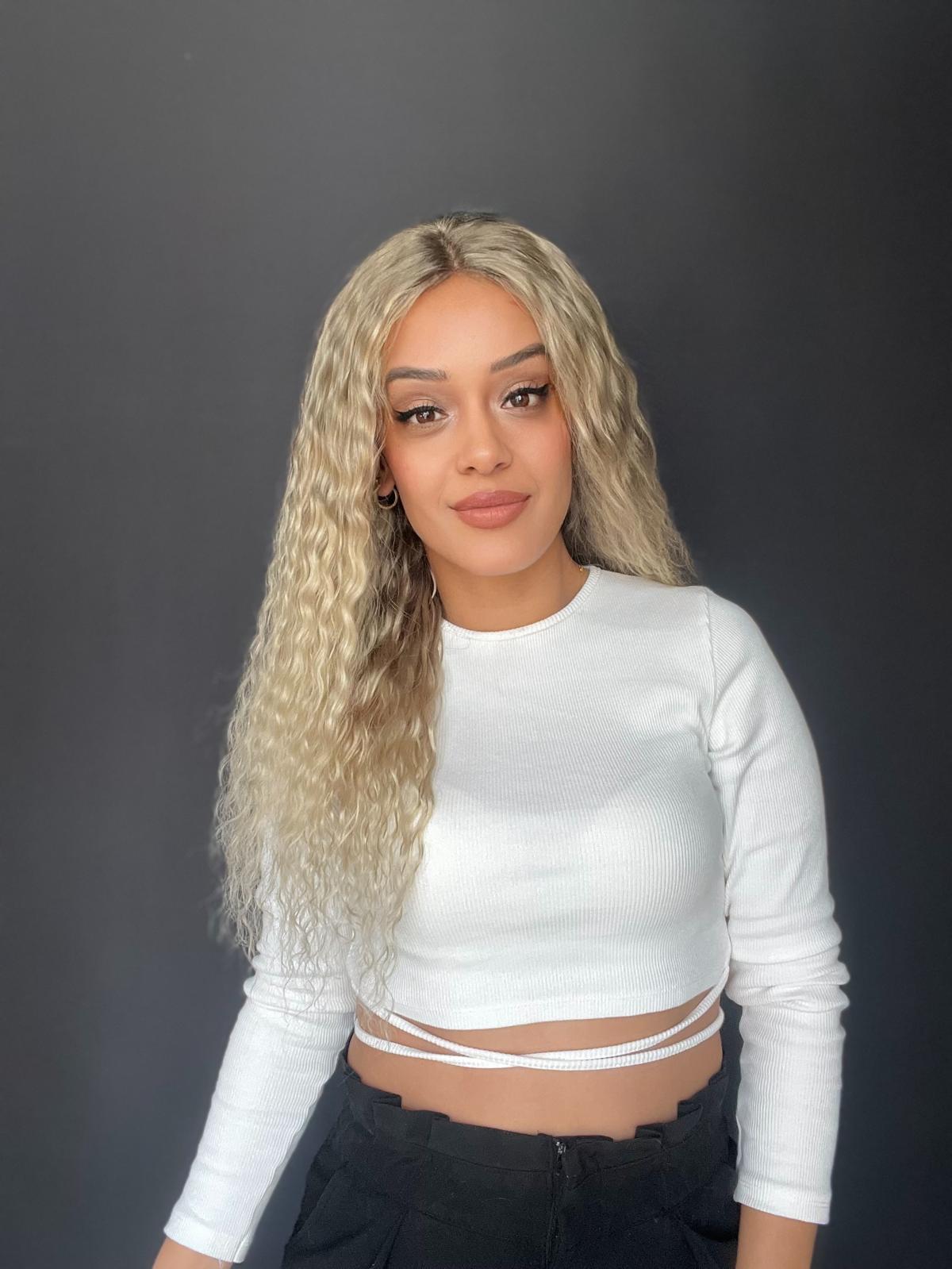 Yıka Çık Orjinal Kendi dalgalı Tül peruk