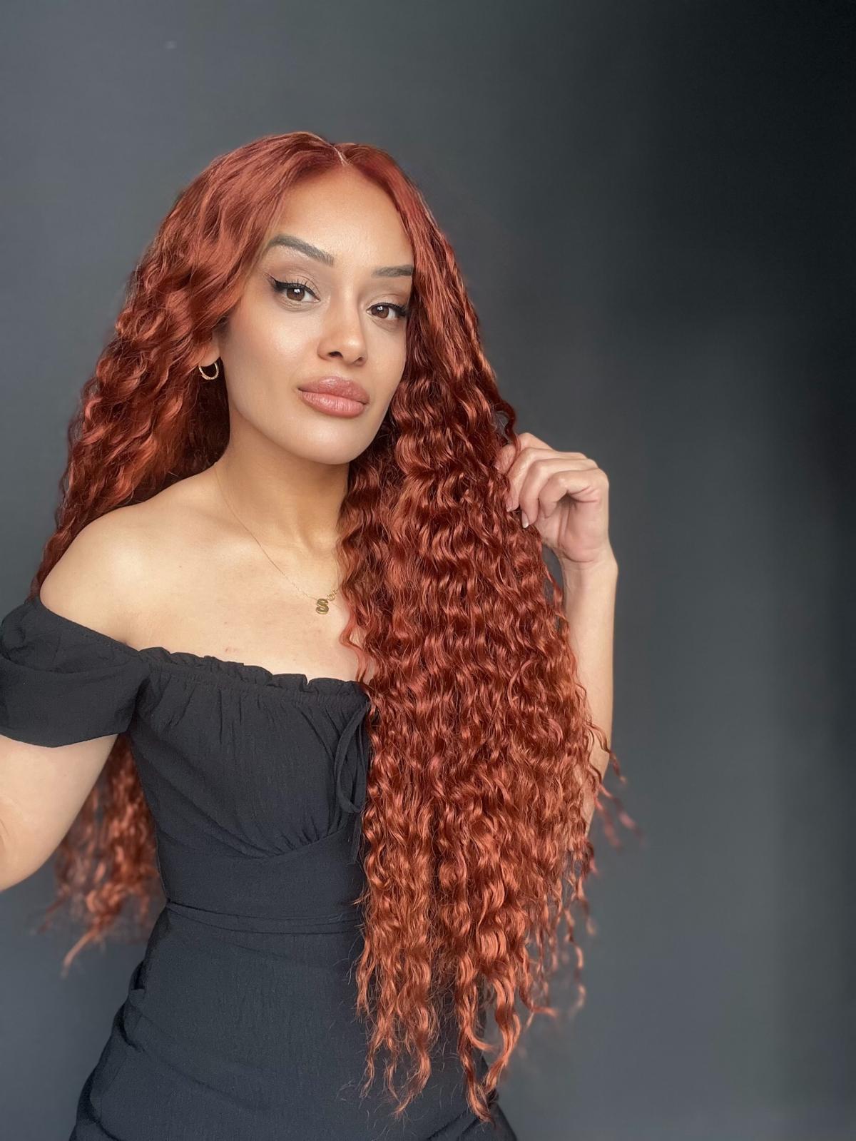 Afro Tül peruk Ön Full Tül -Sabit ayrımlı ektra uzun peruk