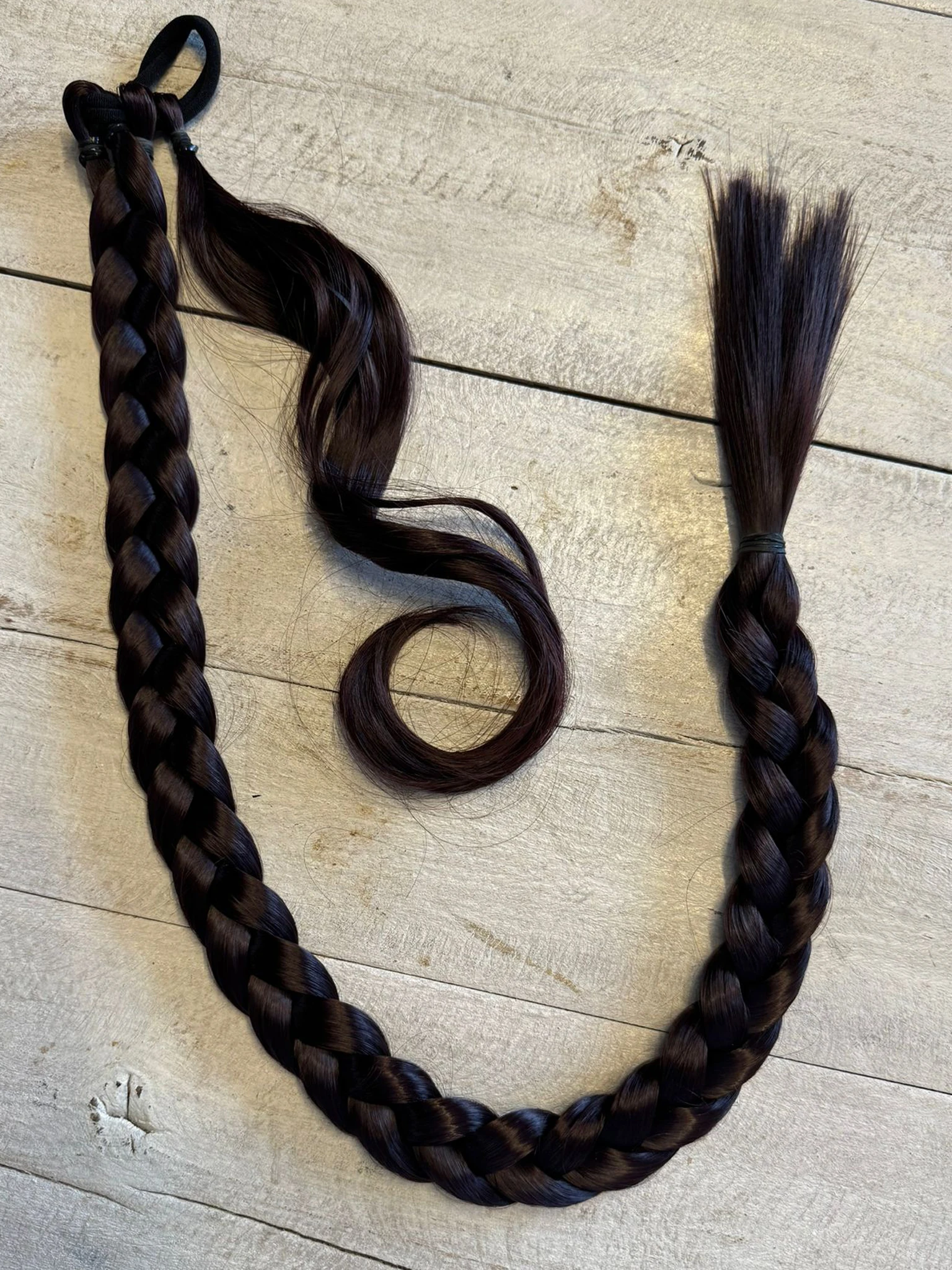 80cm Jumbo BOy Uzun Lastikli Örgü At kuyruğu saç