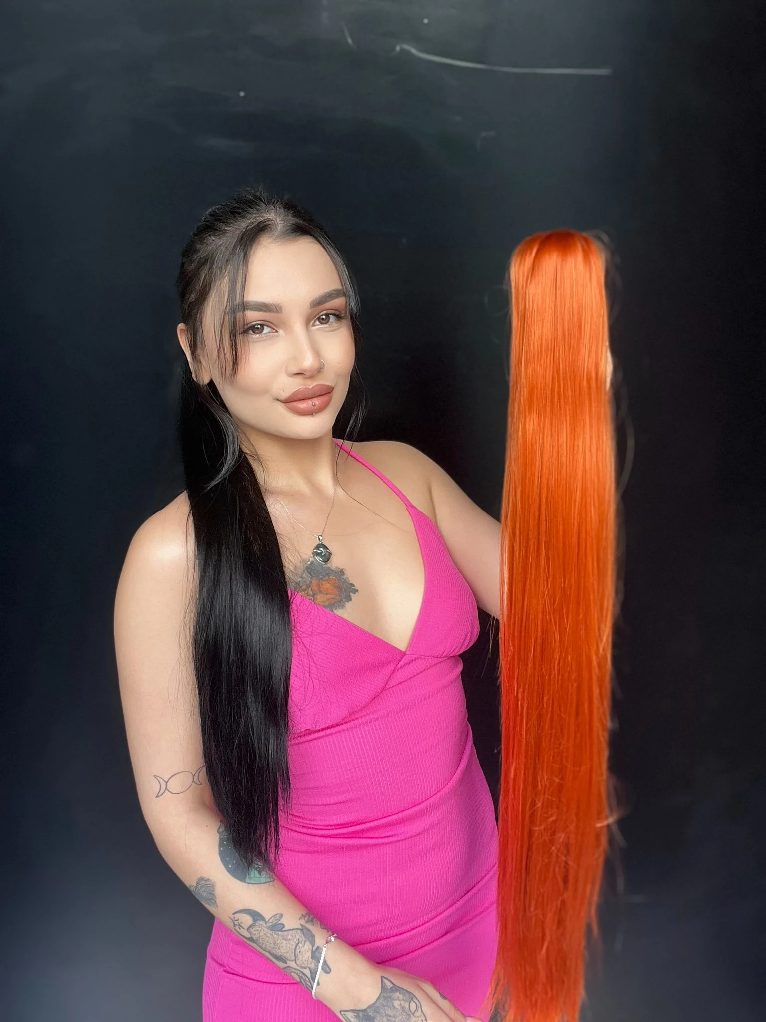 Düz Mandallı Tokalı Postiş At Kuyruğu  tak ve çık Bakır