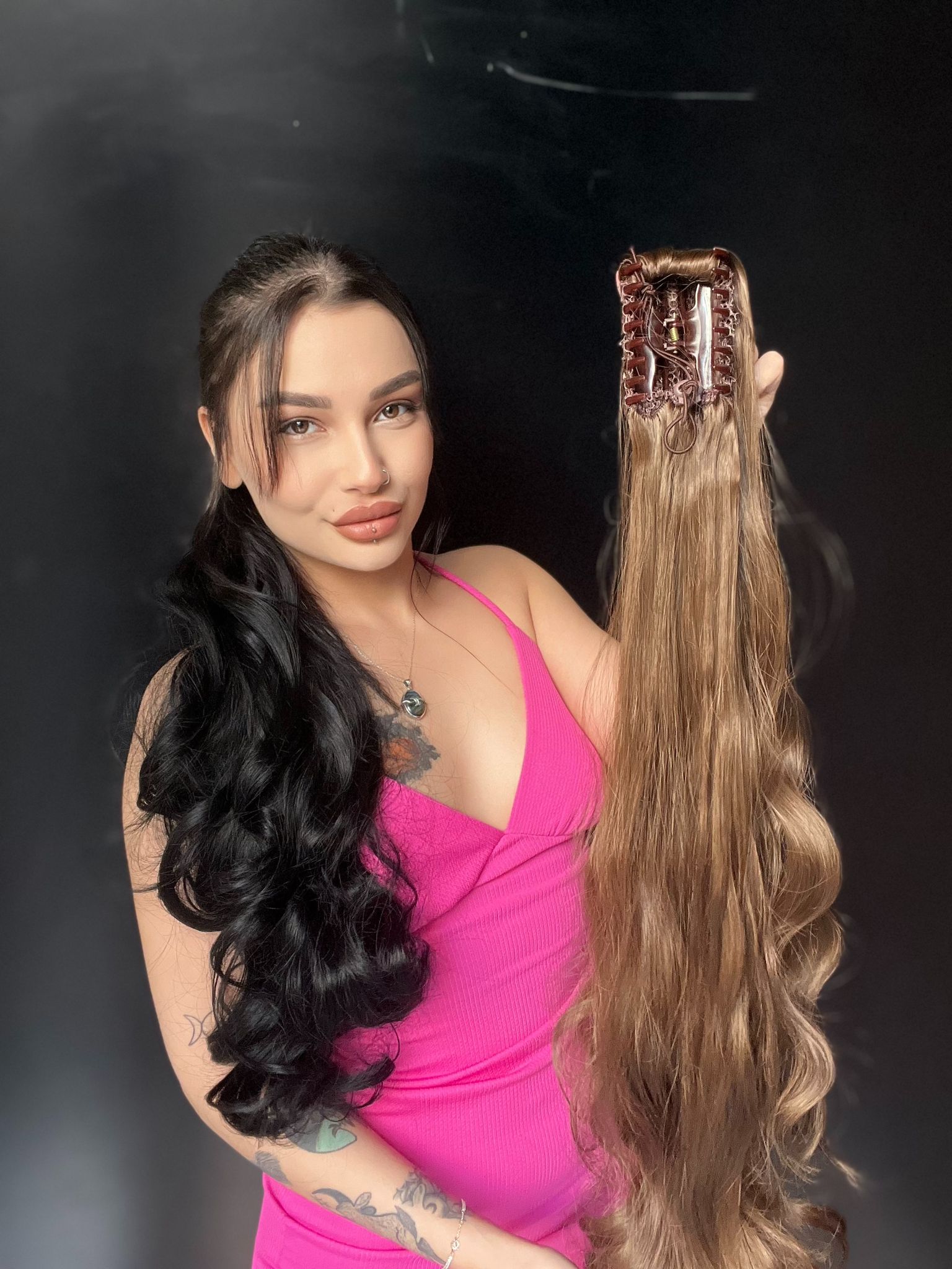 80 cm Ekstra Uzun At kuyruğu Tokalı Postişaçıkkumrak