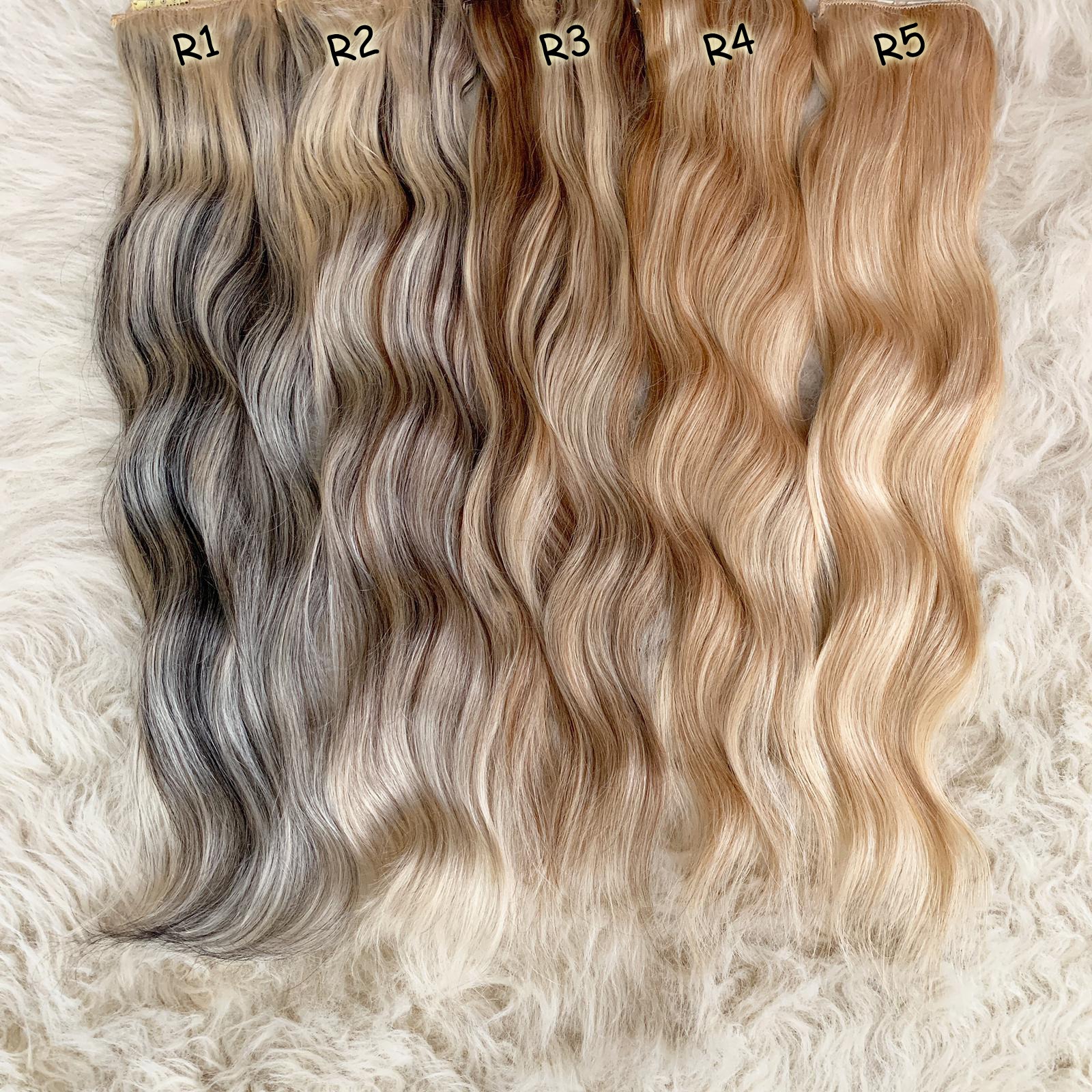 Yarımay+2 yan %100 gerçek çıtçıt saç 60cm