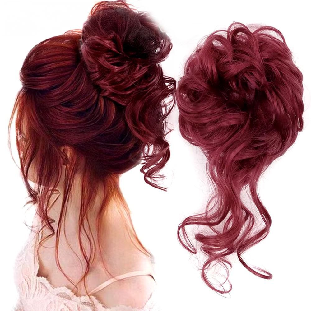 Saçlı Lastikli Topuz Toka - Büyük Aşağı dökümlü