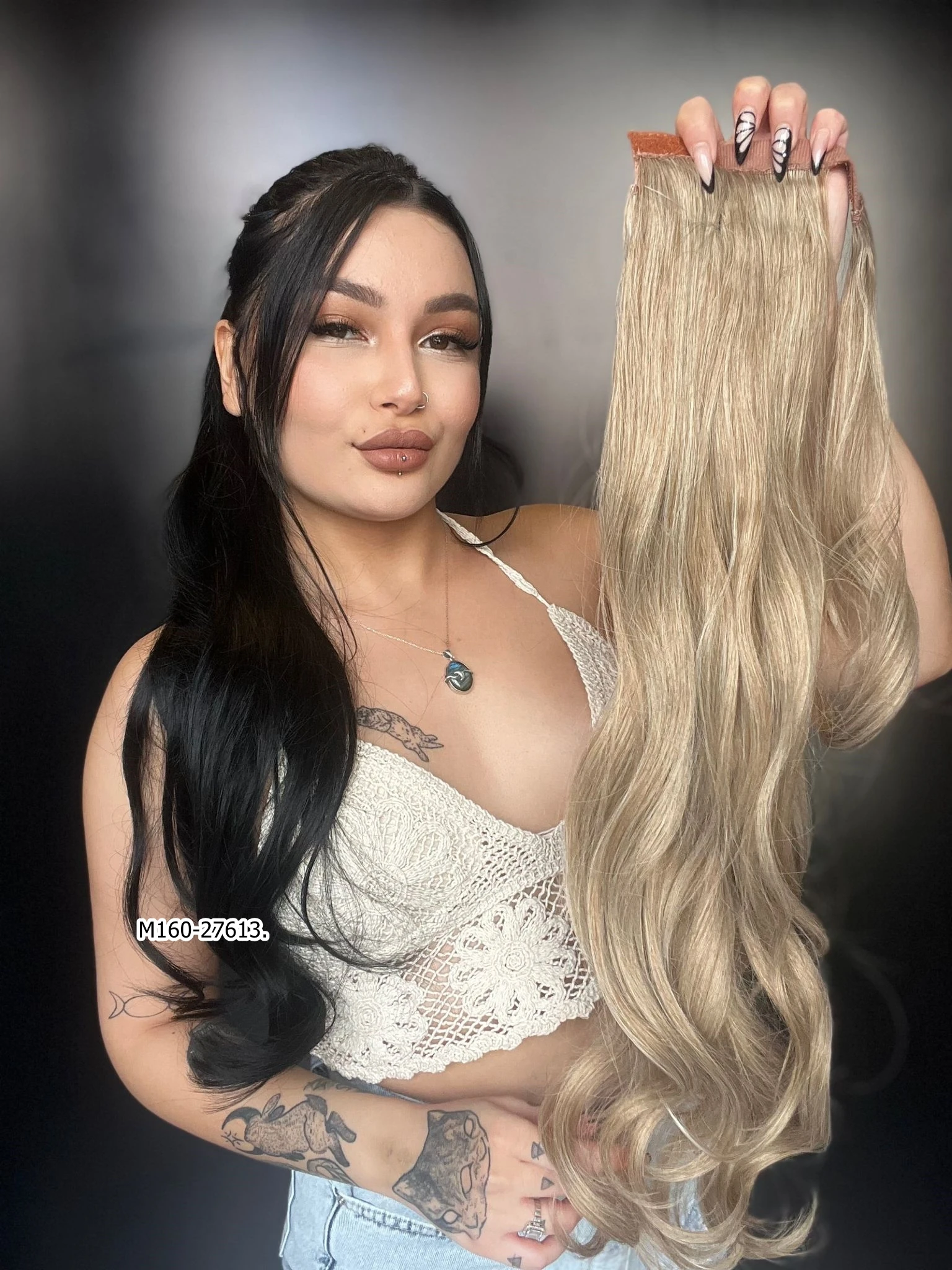 Bağcıklı Dalgalı At Kuyruğu - Karamel Platin Röfleli