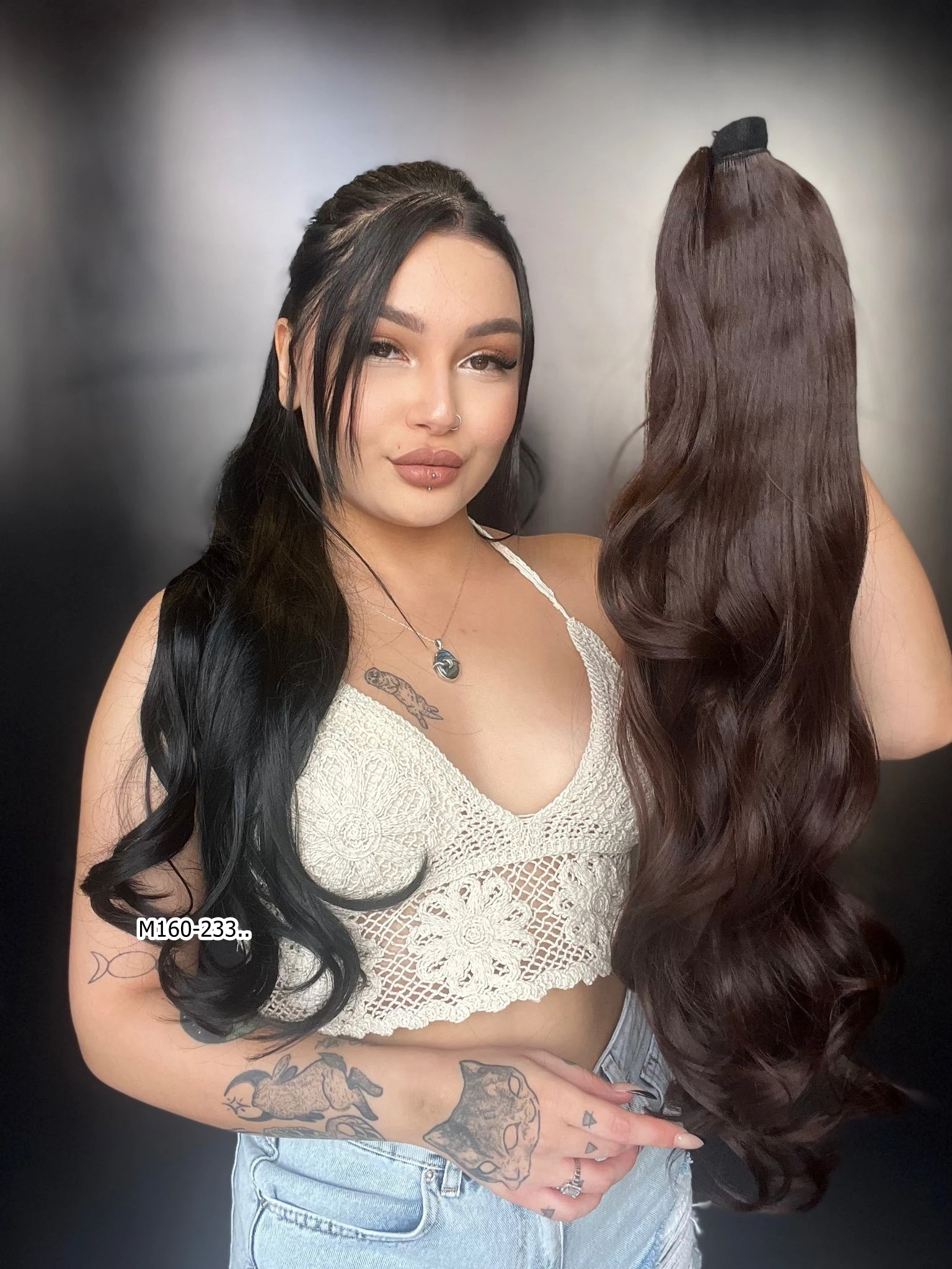 Bağcıklı Dalgalı At Kuyruğu - Koyu Kahve