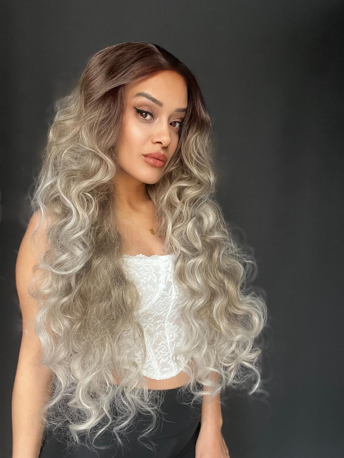 Full Tül peruk Heryöne ayrım yapılır toplanır Dalgalı Dansöz Boy tül peruk