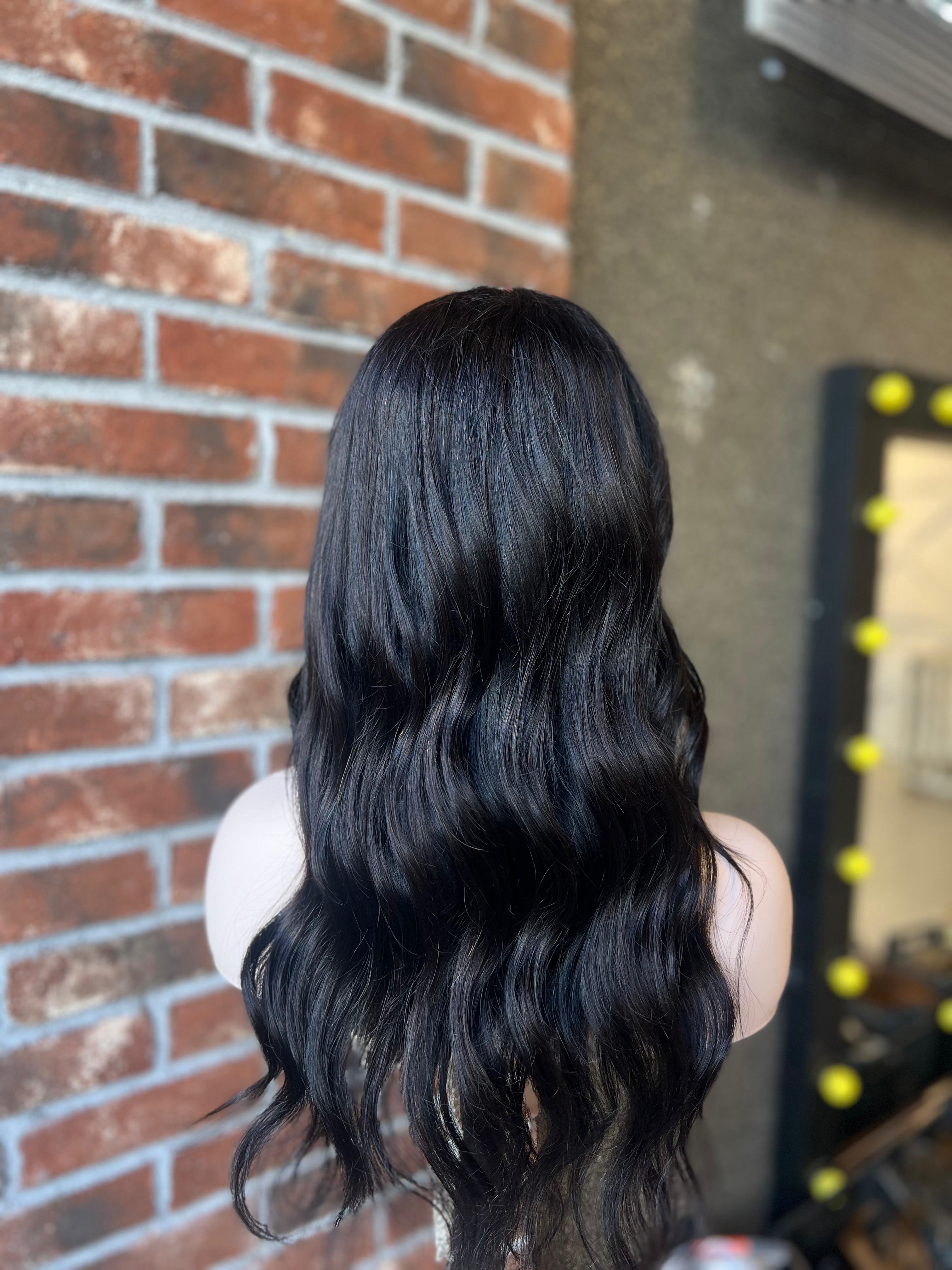 45 cm %100 Doğal Gerçek saç Tül Peruk Orjinal insan saçı