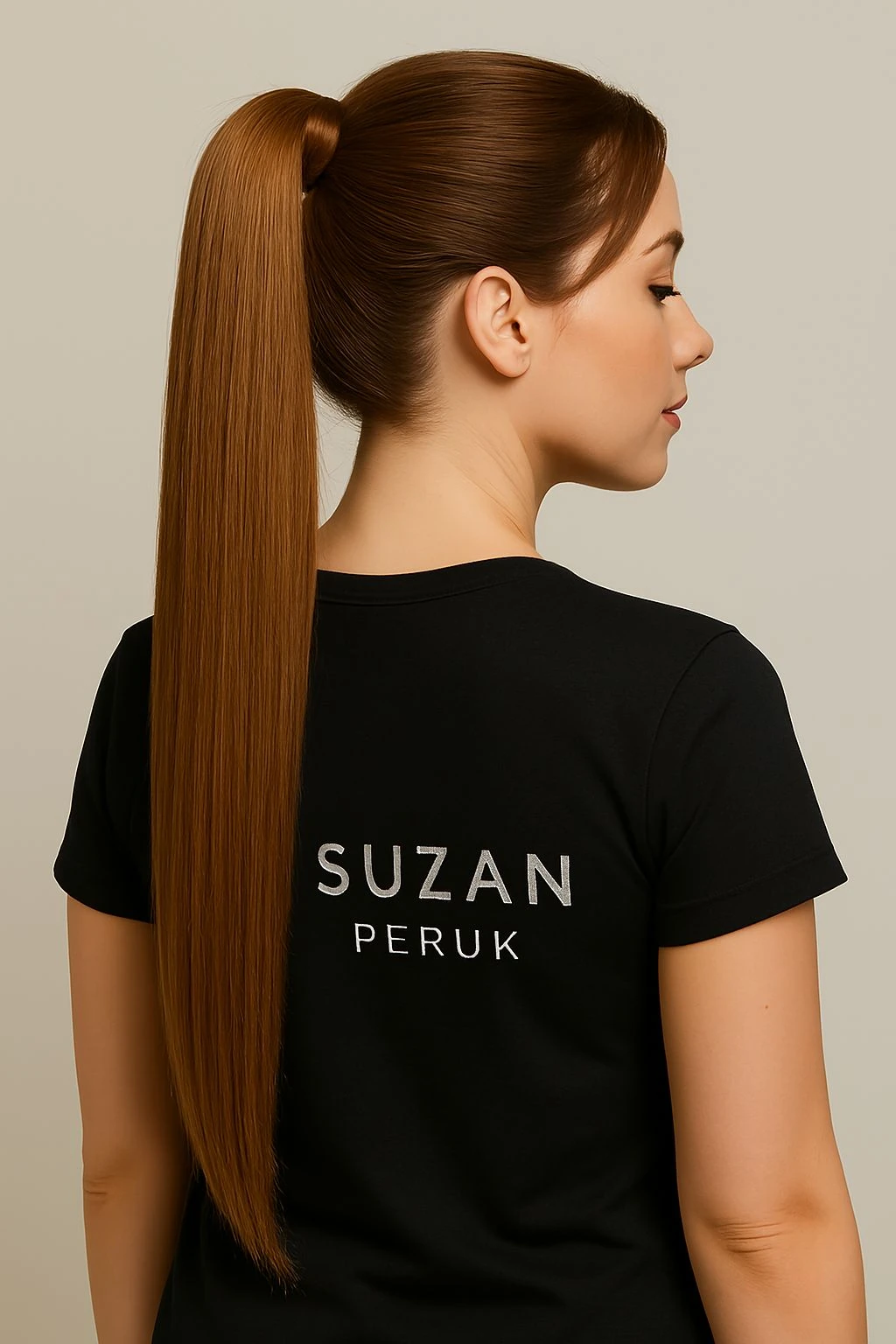 Gerçek saç Bağcıklı cırtlı boyanabilir fönlenebilir At kuyruğu Renk seçenekli