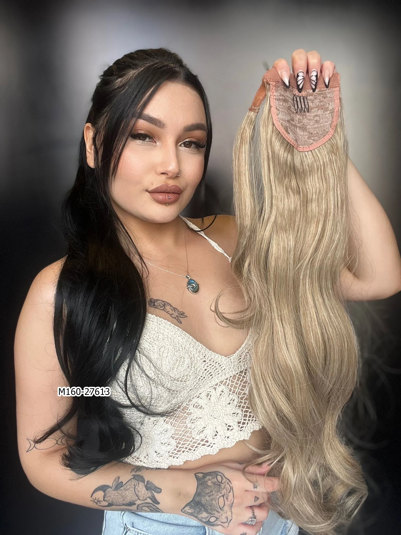 Bağcıklı Dalgalı At Kuyruğu - Karamel Platin Röfleli