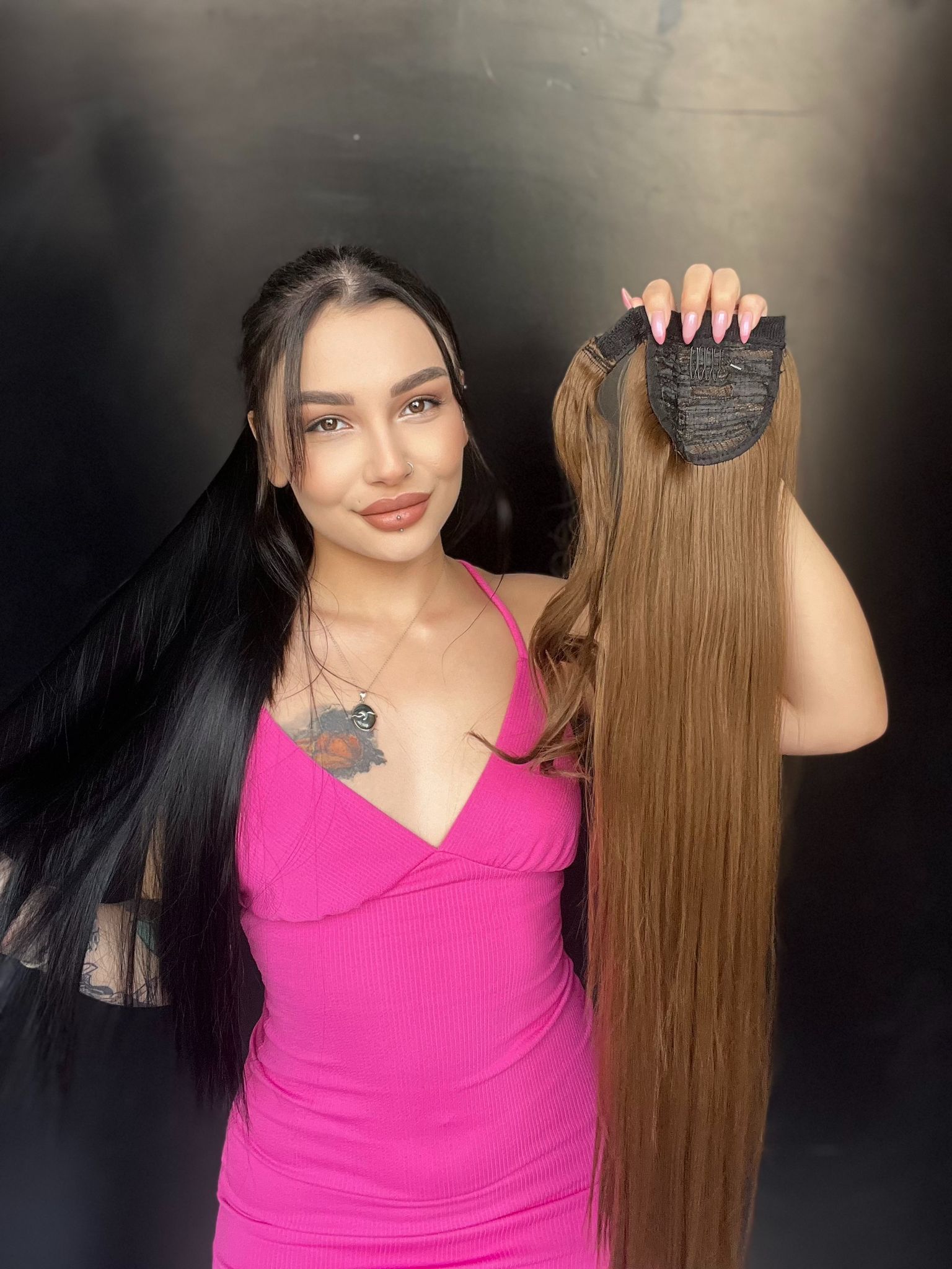 Cırtcırt Bağcıklı Tak çık Düz uzun at kuyruğu Kumral