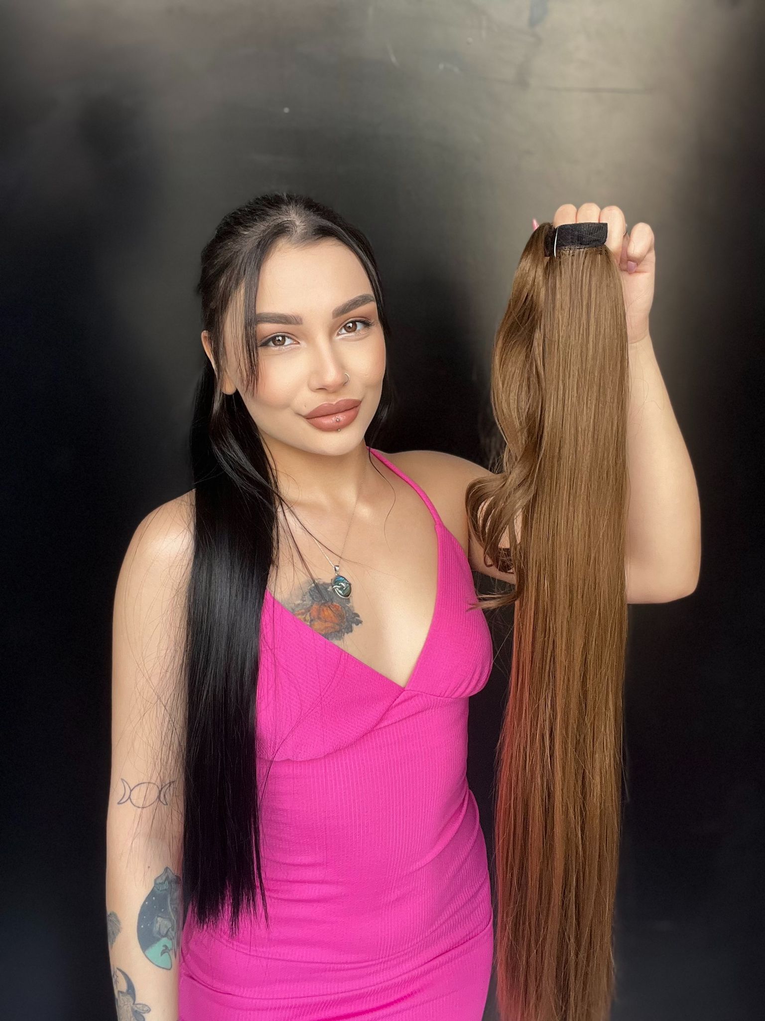 Cırtcırt Bağcıklı Tak çık Düz uzun at kuyruğu Kumral