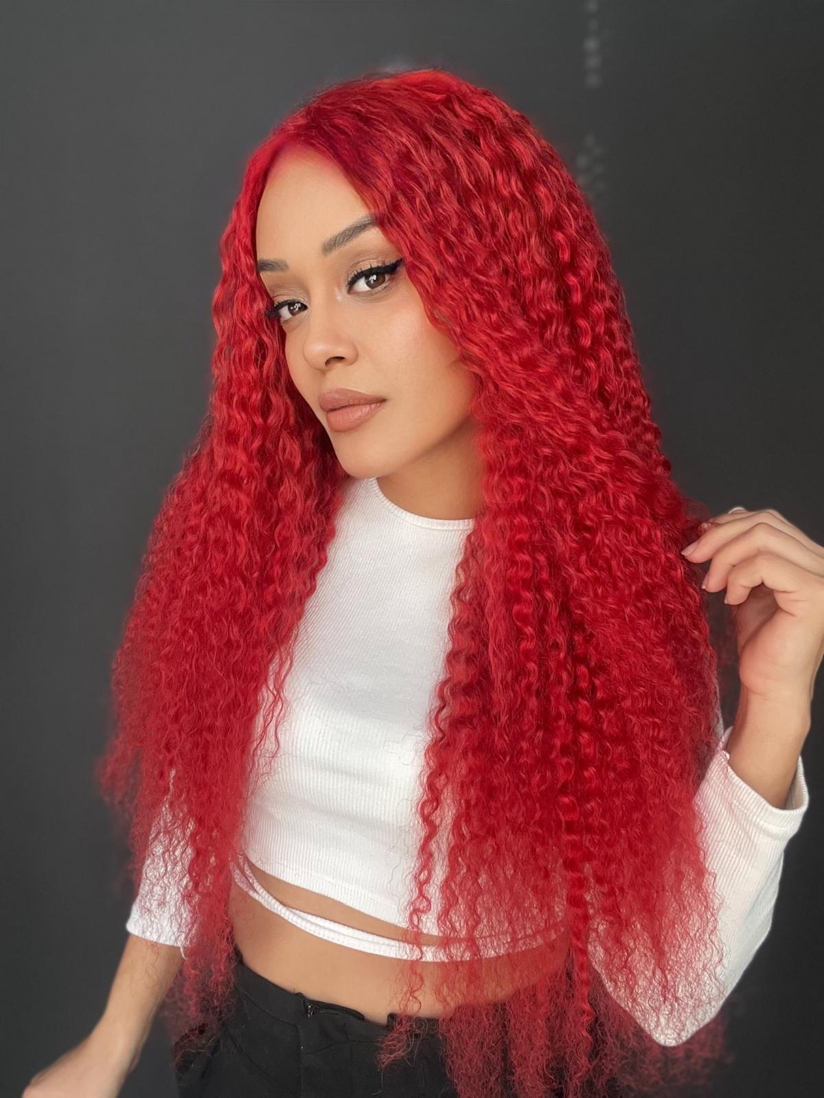 Yıka Çık Orjinal Kendi dalgalı Tül peruk