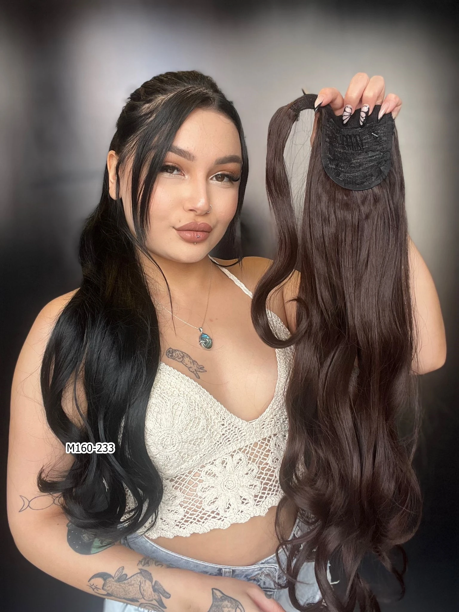 Bağcıklı Dalgalı At Kuyruğu - Koyu Kahve