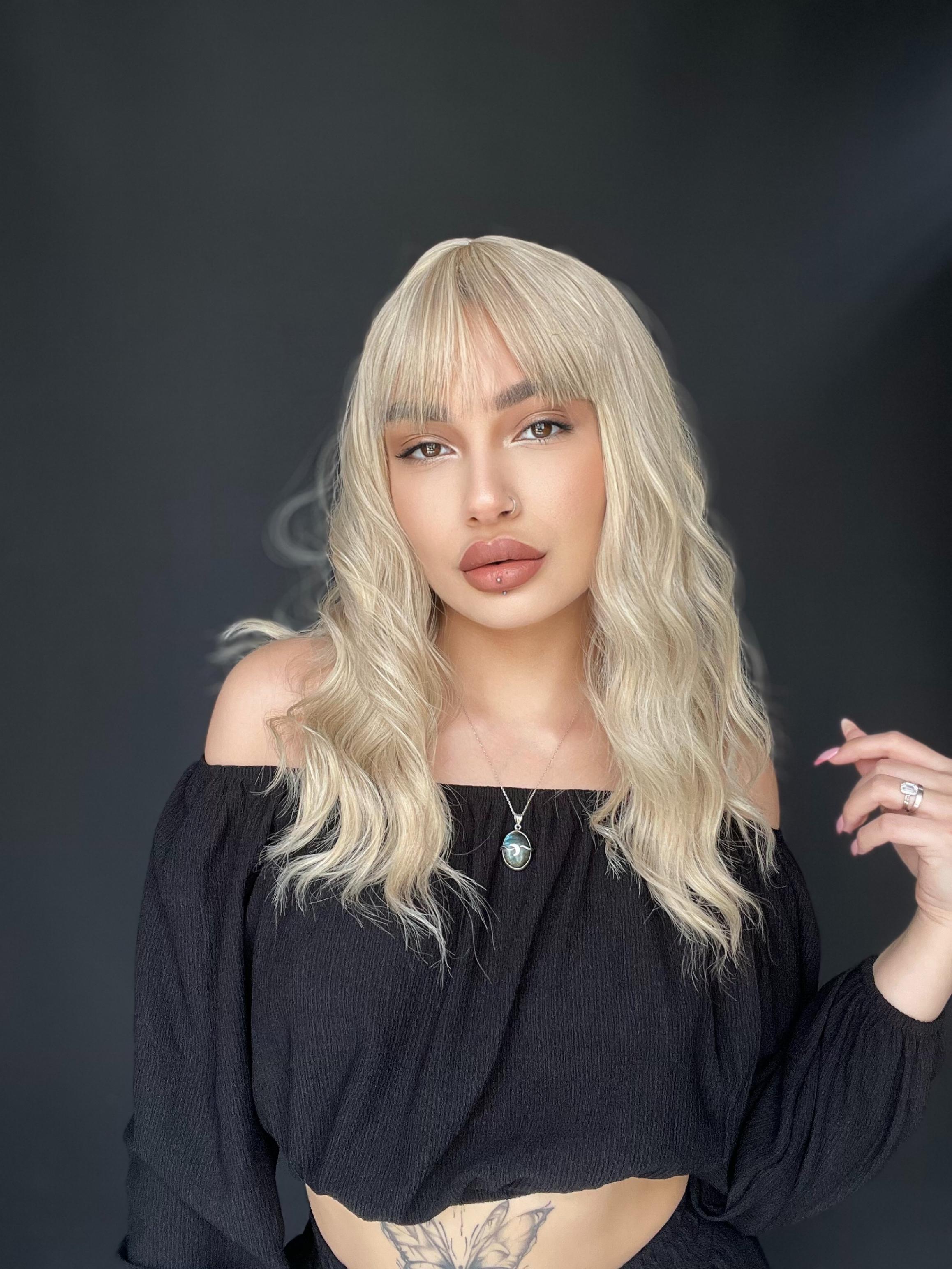 Okyanus Dalgası Perçemli Medikal Peruk perçemli fiber Küllü Sarı