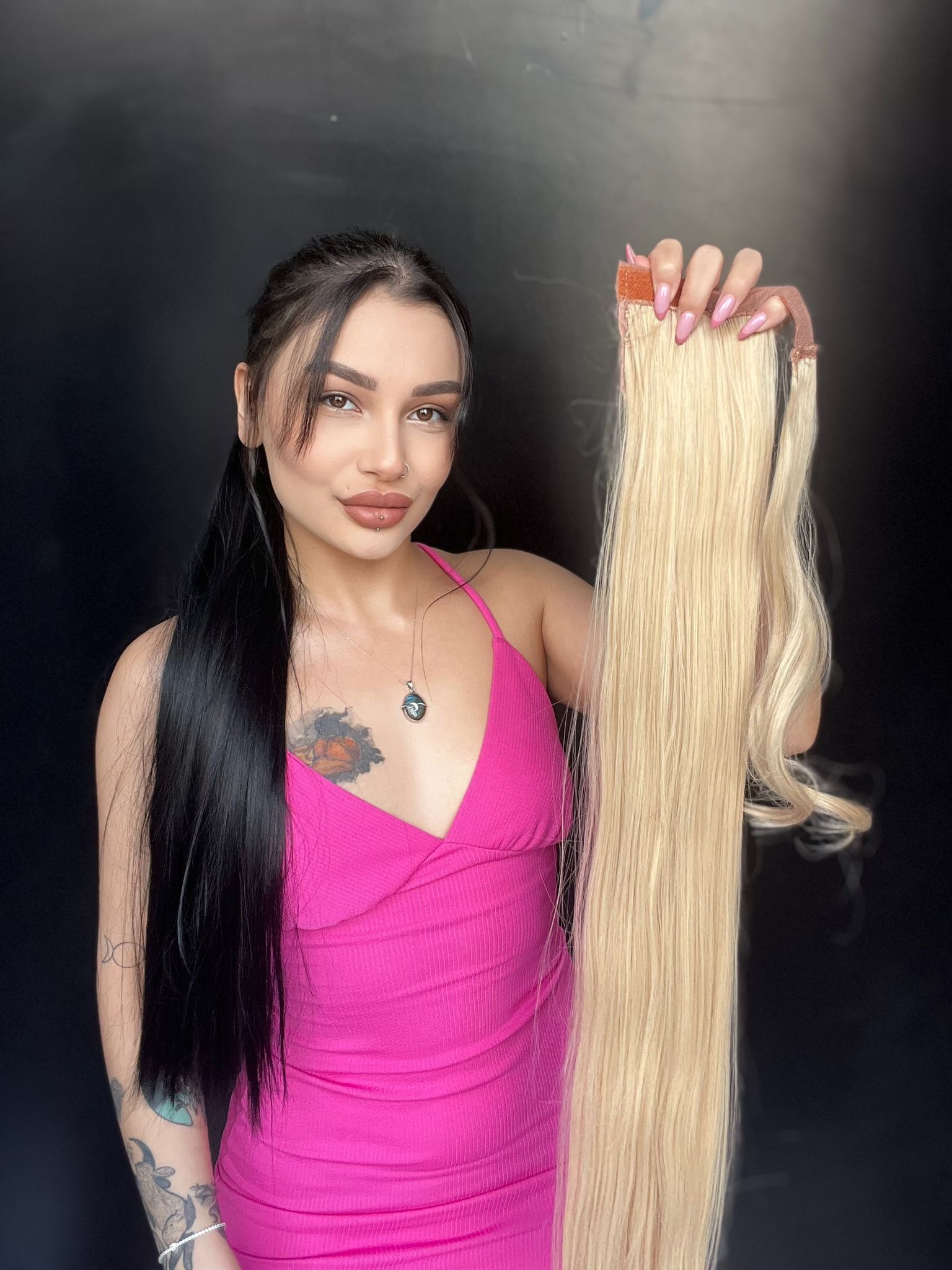 Cırtcırt Bağcıklı Tak çık Düz uzun at kuyruğu Sıcak sarı