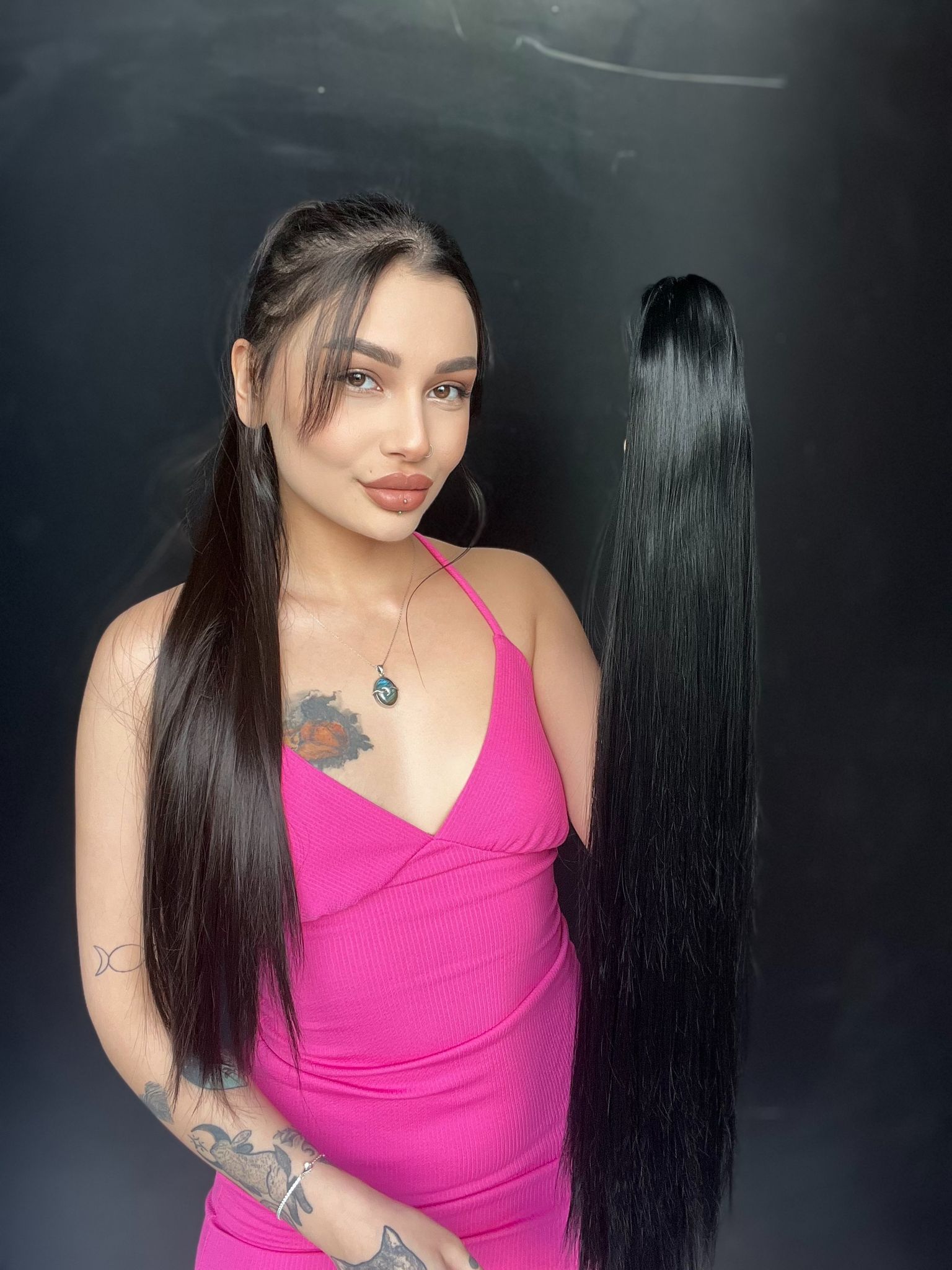 Düz Mandallı Tokalı Postiş At Kuyruğu  tak ve çık Siyah