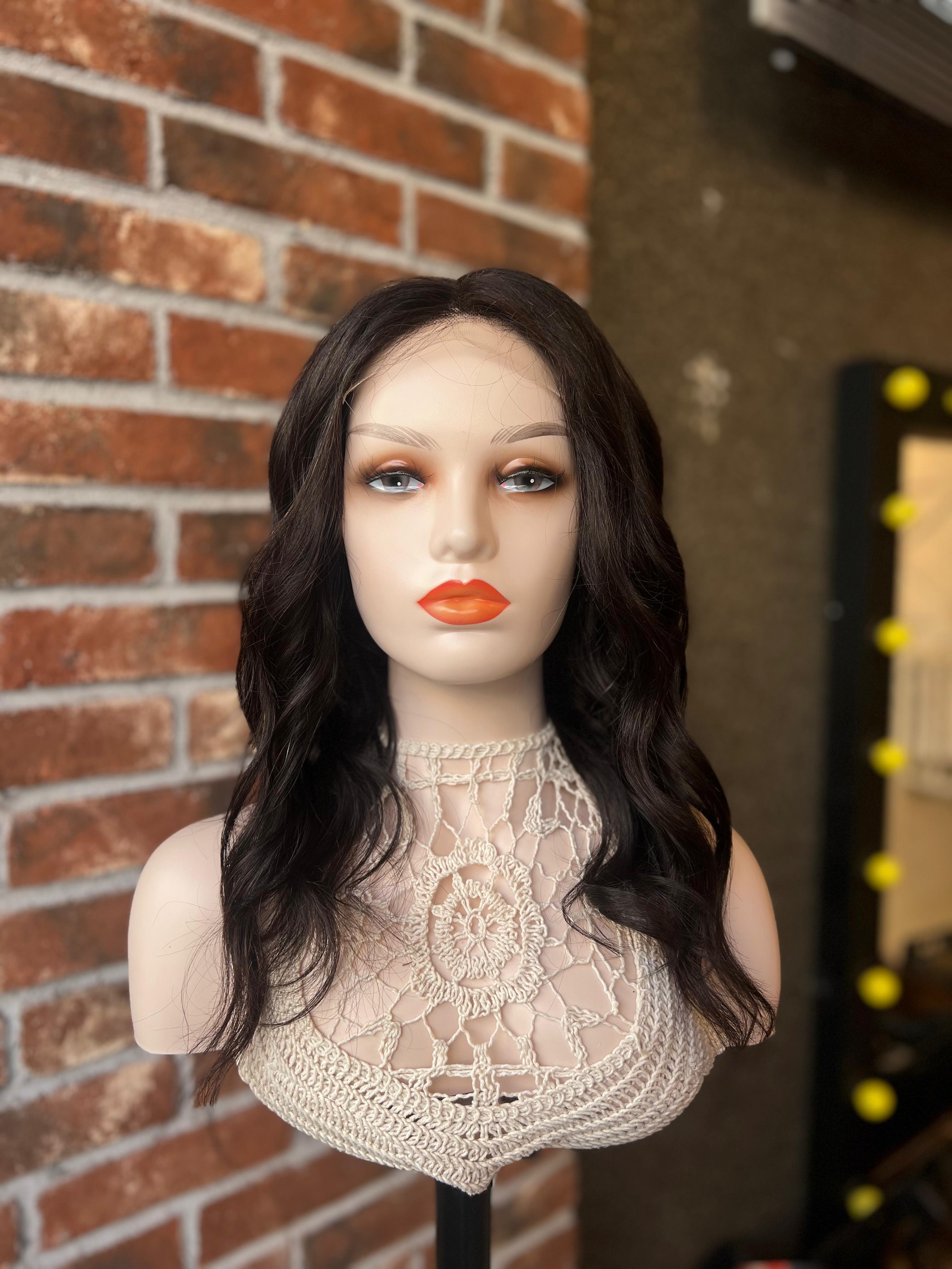 40 cm %100 Doğal Gerçek saç Tül Peruk Orjinal insan saçı