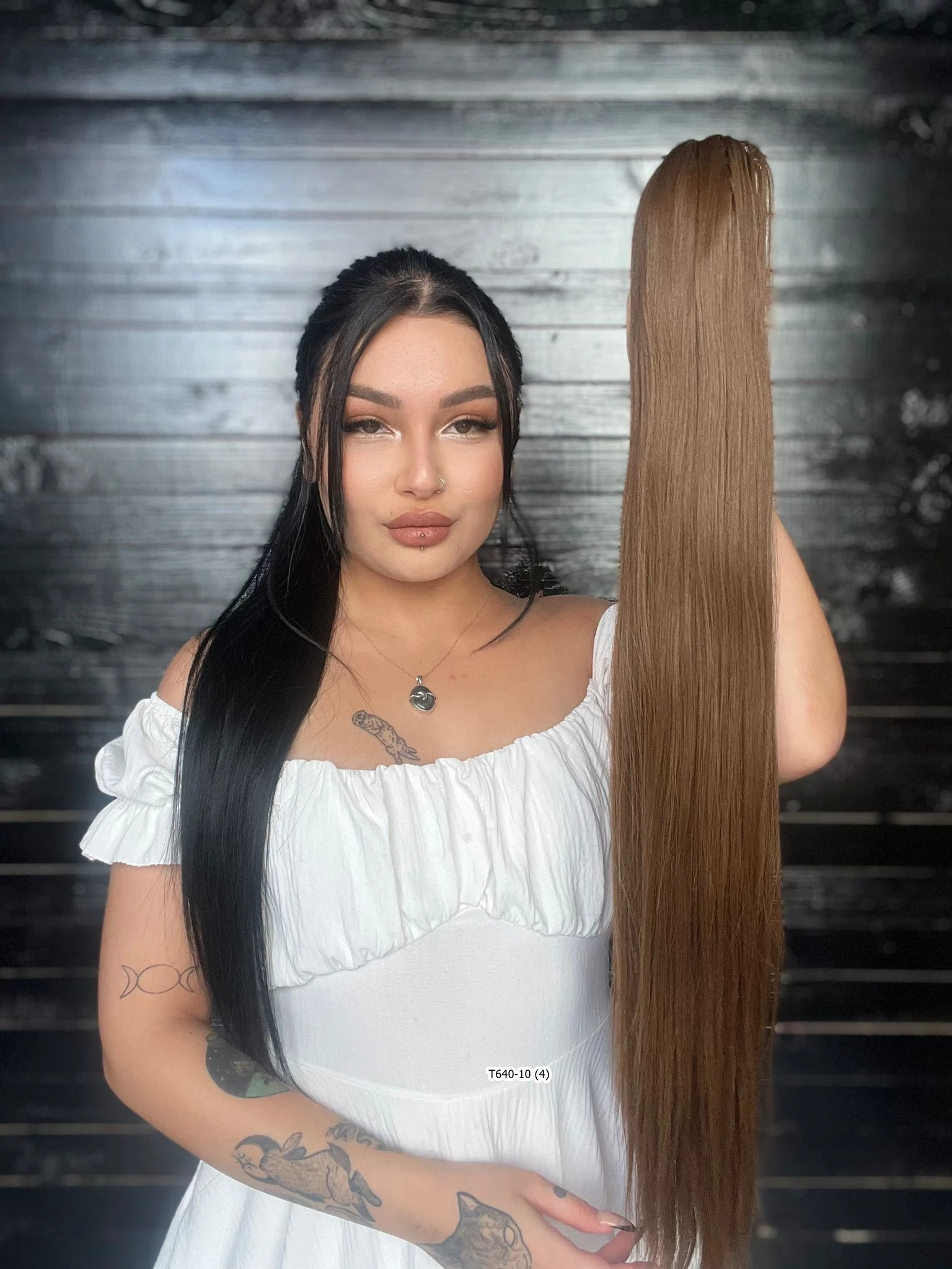 70cm Postiş Tokalı Düz At Kuyruğu - Kumral