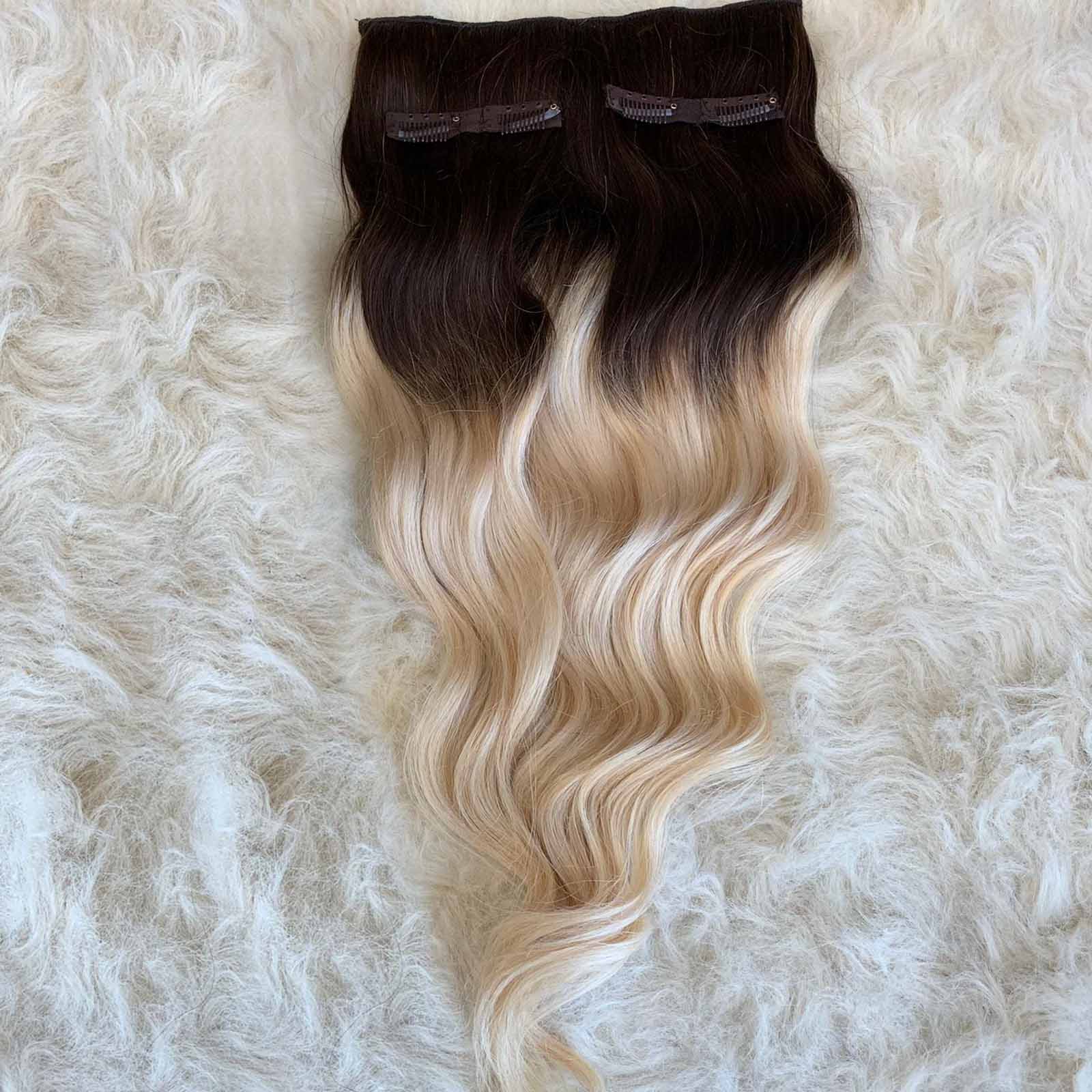 3 Parça Gerçek  Yarım Ay Çıt Çıt Saç 150gr