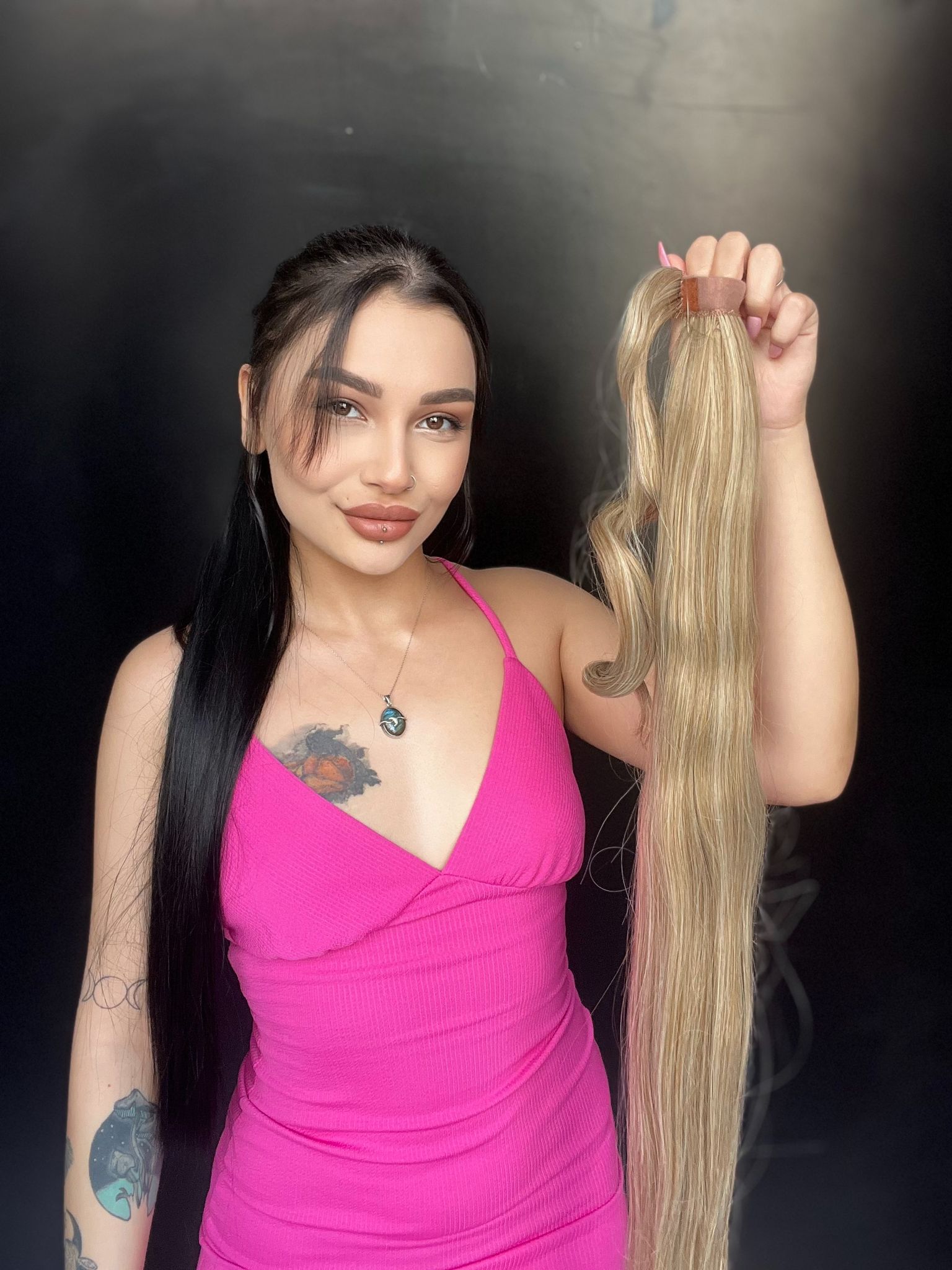 Cırtcırt Bağcıklı Tak çık Düz uzun at kuyruğu Sarı ışıltılı