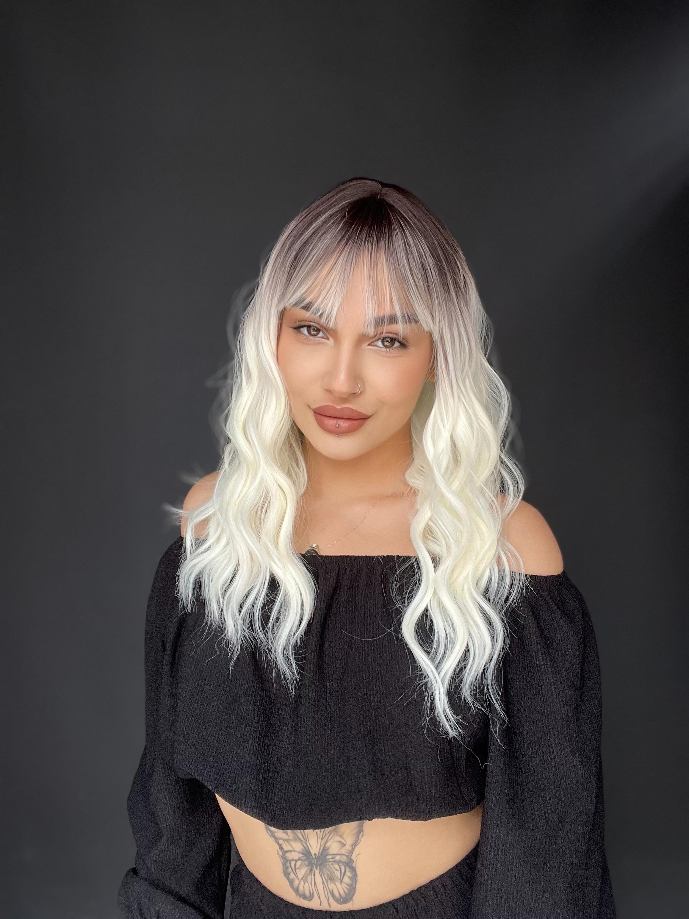 Okyanus Dalgası Perçemli Medikal Peruk perçemli fiber Açık ombreli